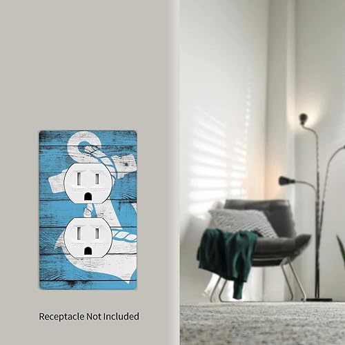 Miniatura 5 de Tablero náutico ancla individual dúplex interruptor de luz cubierta de placa de pared decoración cubierta de pared para el hogar dormitorio cocina