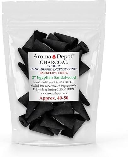 Conos de incienso de carbón de sándalo egipcio de 2 pulgadas (aproximadamente 45-50 conos)