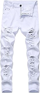 Mens Jeans Straight Taper Mens Jogger Jeans Slim Fit Long Ripped Jeans for Mens Stretch Skinny Jeans