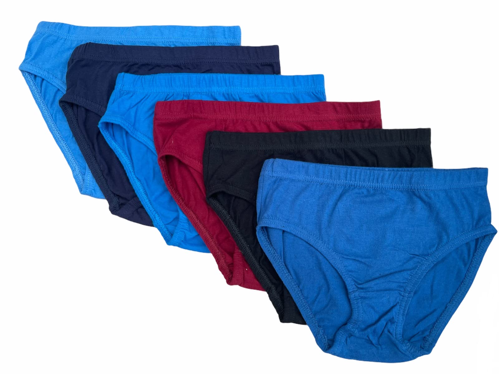 Archer & Finch Pack of 6 Kids Boys Soft Cotton Brief Trunks Pants Underwear Assorted Colours