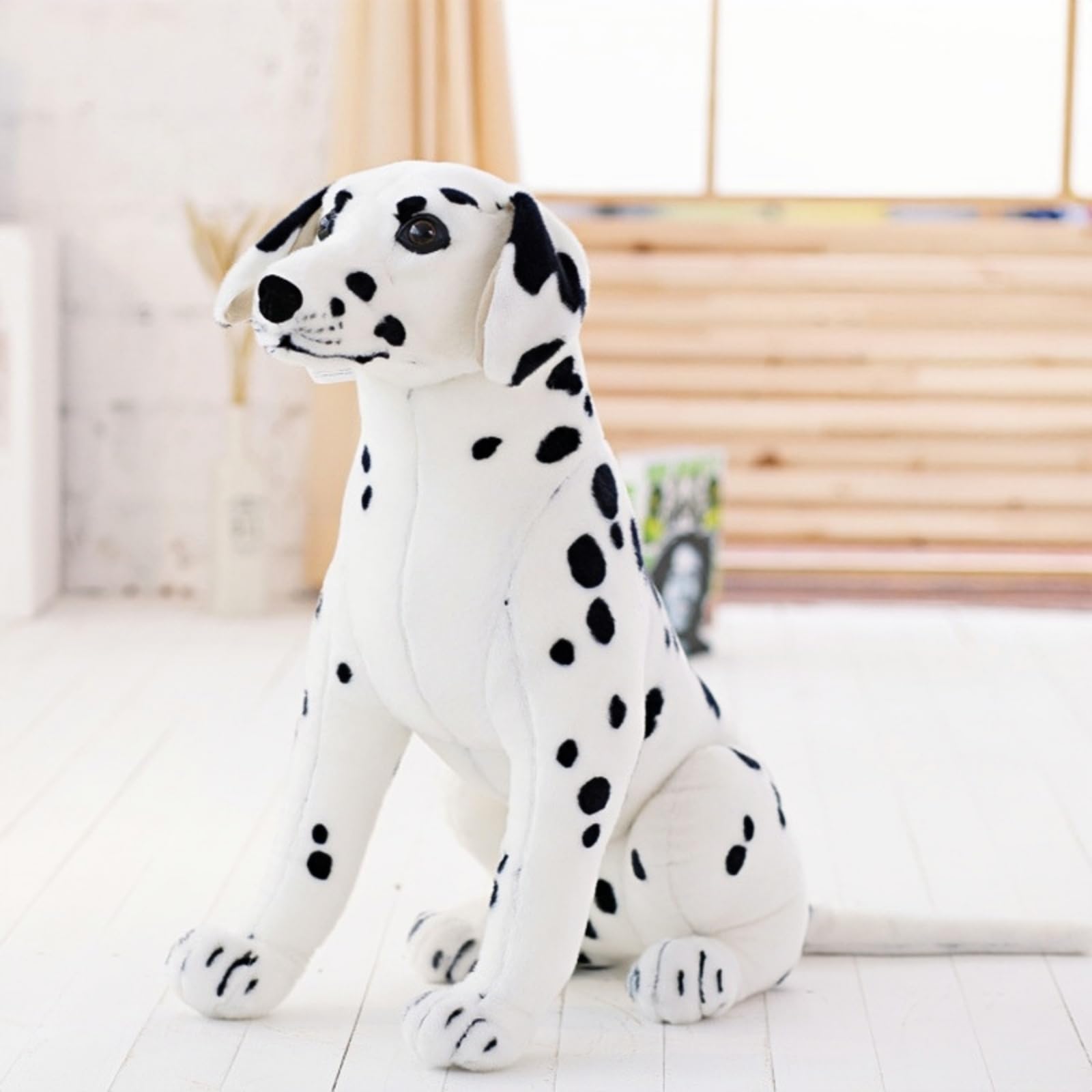 Peluche, Perro dálmata Juguetes de Peluche Suaves Perro Realista Peluches Regalo(Standing Posture,40cm)