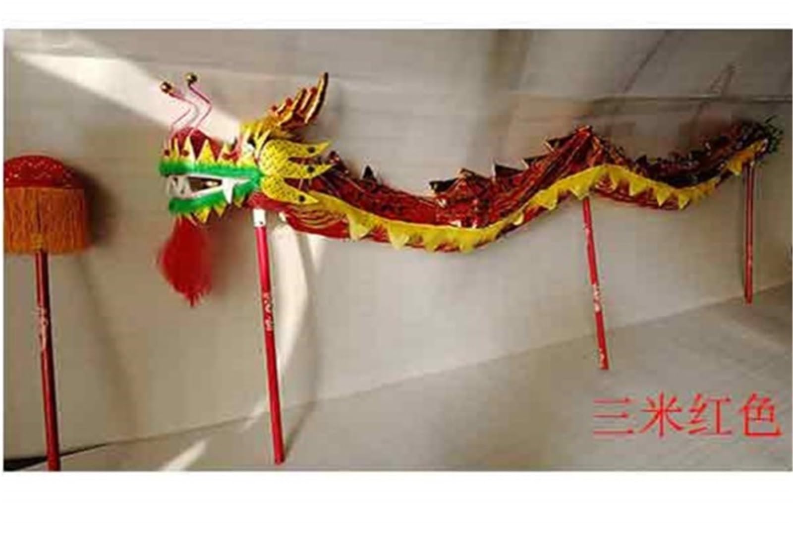 Drago Cinese per Feste 3 Metri di Puntelli for La Danza del Drago, Festival, Celebrazioni, Sport all'Aria Aperta, Stoffa Raso, Popolare Cinese Feste Cinesi in Italia
