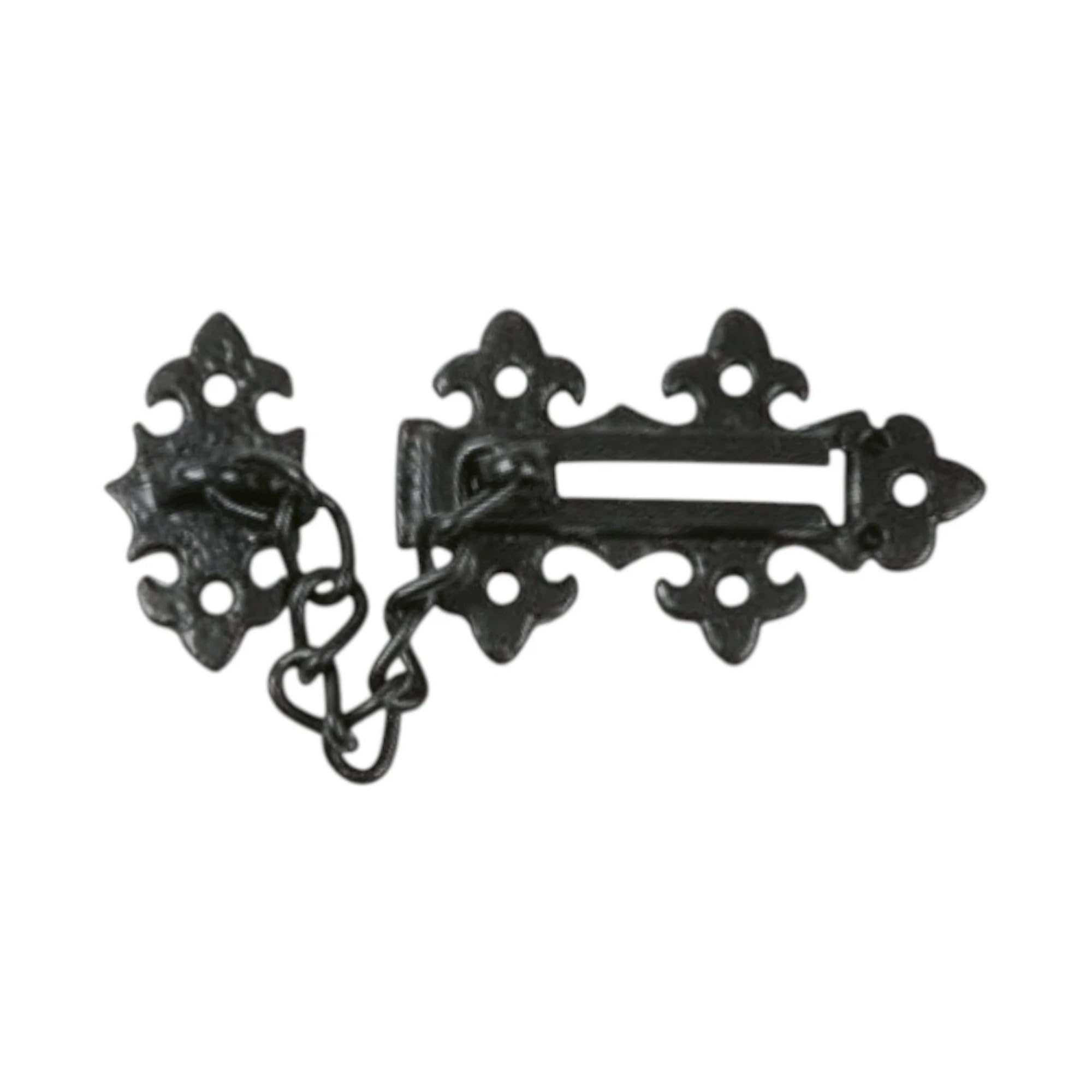 Manor Black Door Security Chain, Cast Iron, Heavy Duty