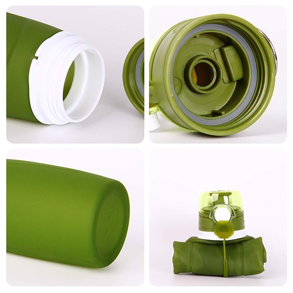 Taza De Agua Plegable, 550ml Gel De Sílice Viajes Al Aire Libre Fácil De Cargar Seguridad Y Salud (5 Colores)