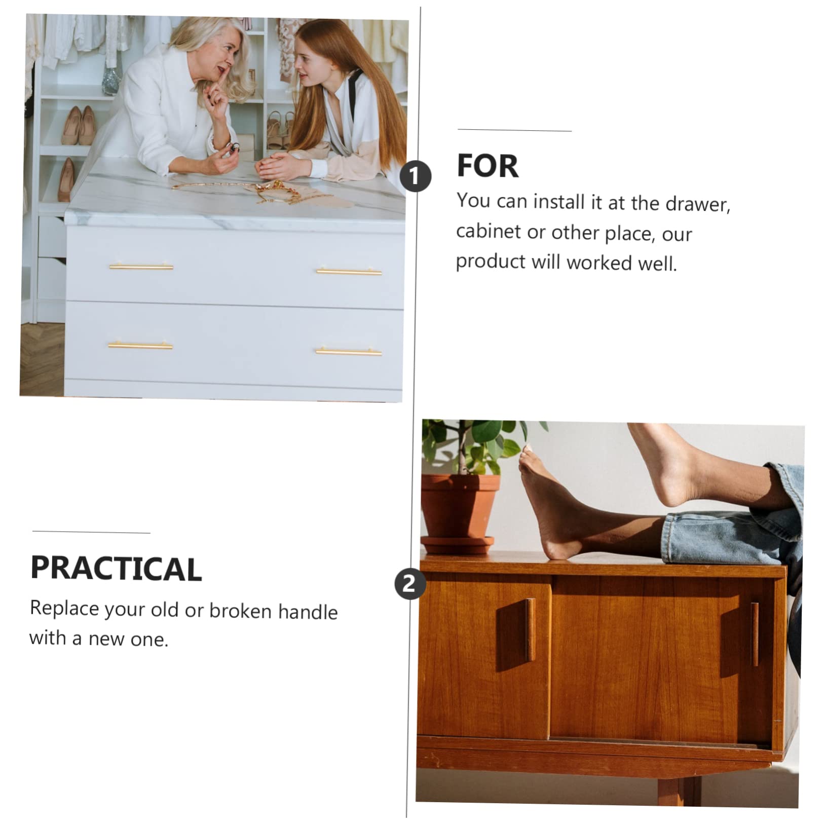 ASAKKURA Elegant Wardrobe Pull Handle 2pcs Hidden Cabinet Door Handles Invisible Drawer Pulls Sturdy Easy to Install Black