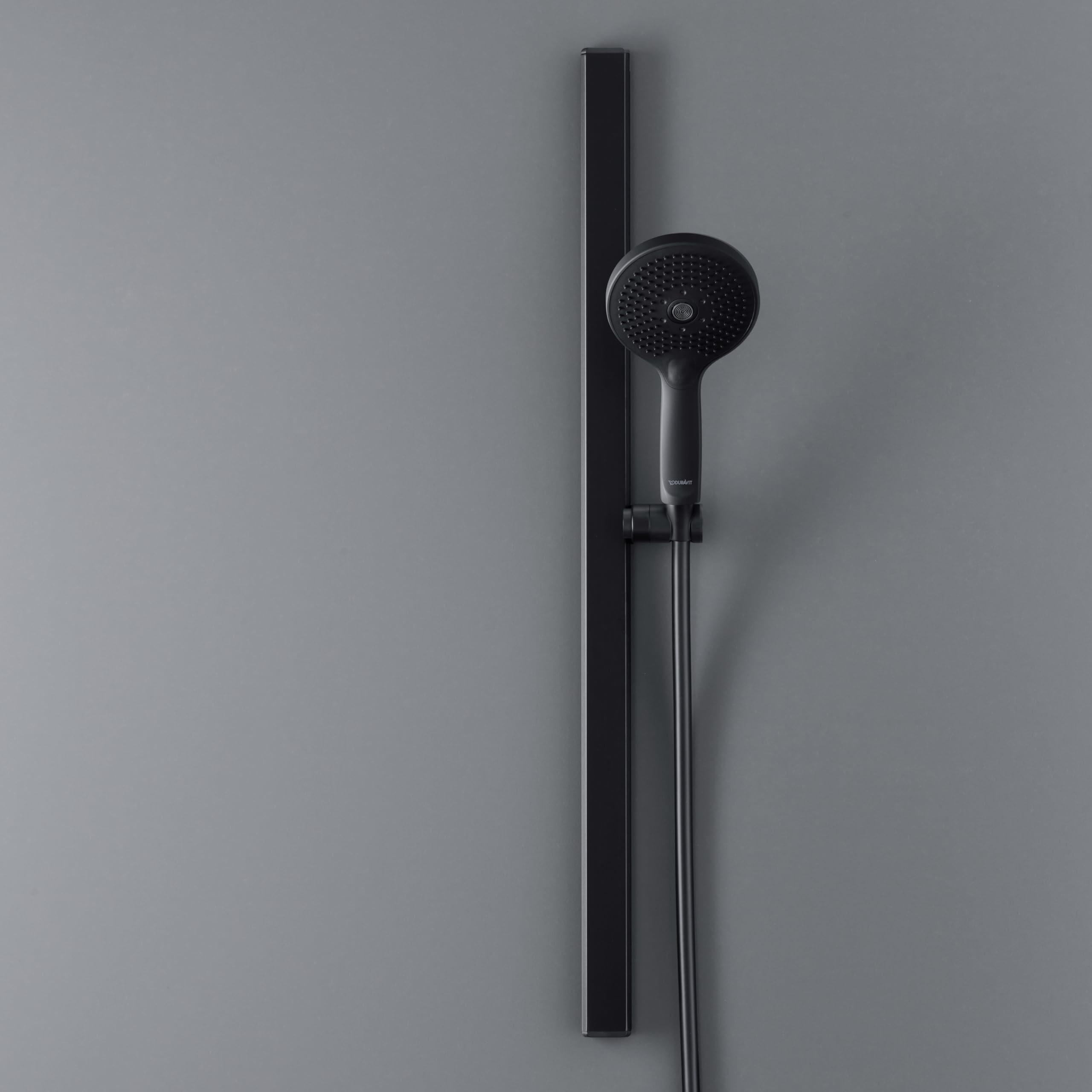 Duravit Universal Duschstange, Brausestange mit höhenverstellbarer Handbrausehalterung, variable Duschstange (810 mm), Schwarz Matt