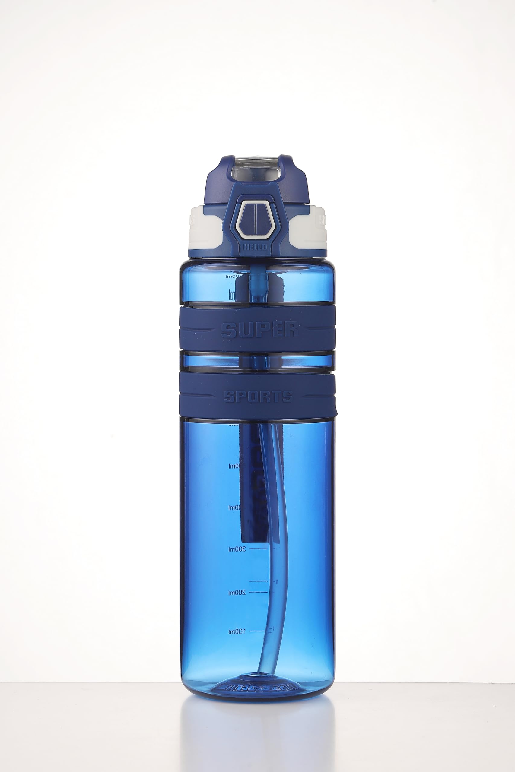 Sports Water Bottle, BPA FREE Tritan Plastic, Leak Proof Water Bottle With Filter, Flip Top, Sports Cup, Drink Bottles (Blue, 700ml)