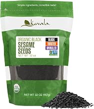 Kevala Organic Black Toasted Sesame Seeds - Unhulled Seeds for Baking and Cooking, Roasted Black Sesame for Asian Cuisine, Contain Unsaturated Fats and Lignans, Convenient Resealable Bag, 2 lb, 32 oz