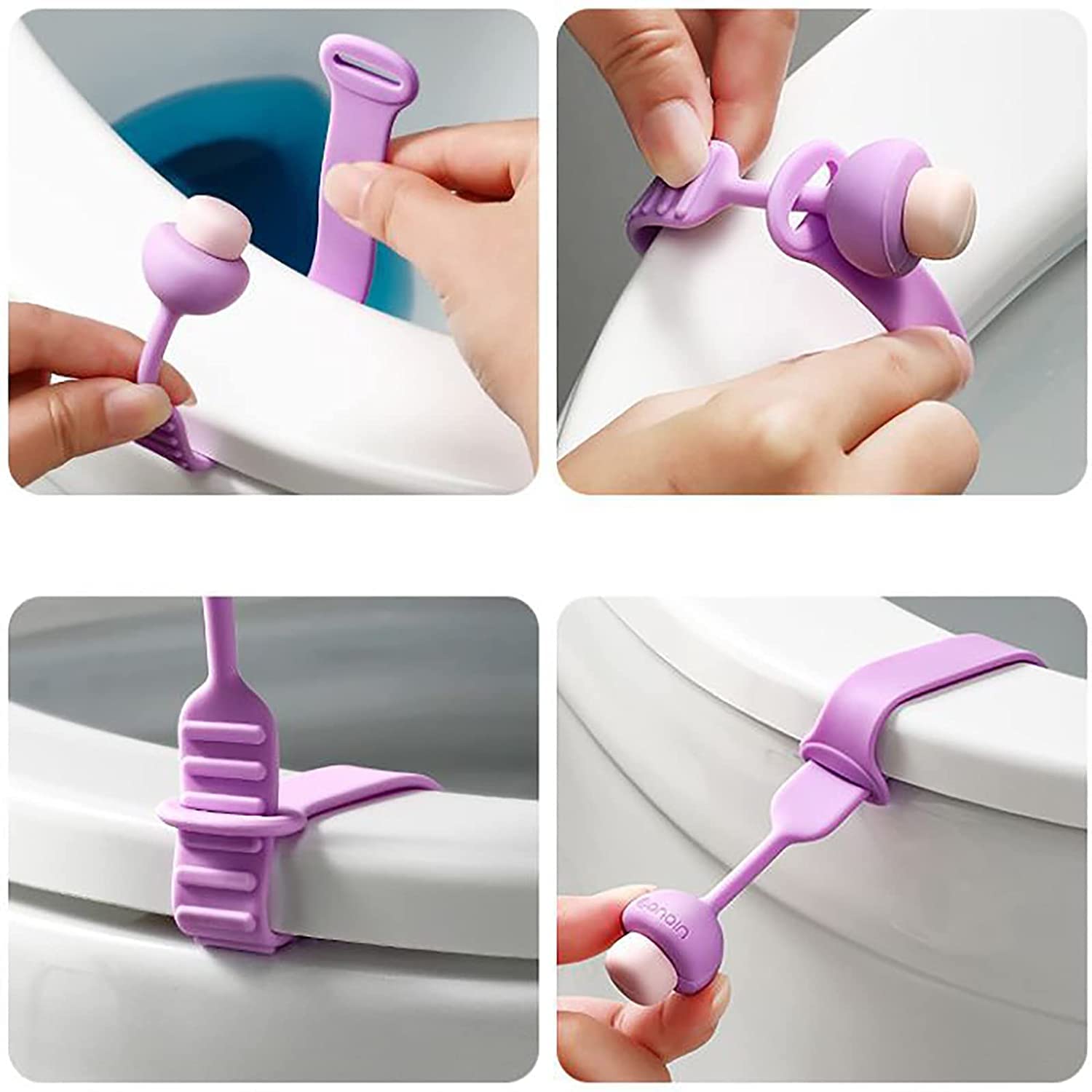 Abhaymart Toilet Lid Lifter, Silicone Toilet Cover/Seat Lifter Handle Seat Cover Lifter Toilet Seat Holder Lift Tools Bathroom Accessories for Home, Office, Hotel, More Sanitary Lifestyle (2) 3