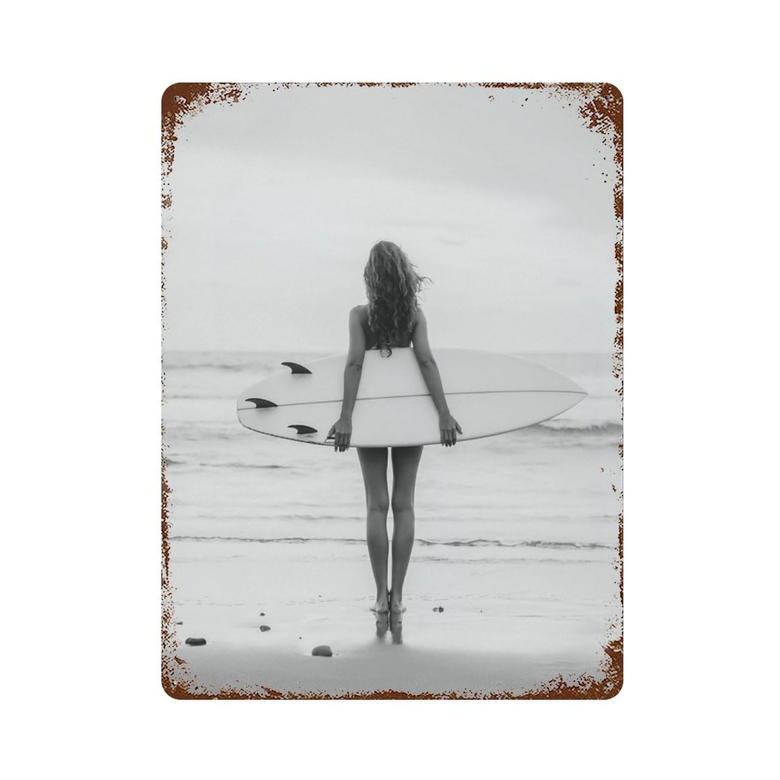 xiaoxiaoshen Vintage Surfing Woman Wall Decor Art Metal Tin Poster Modern Home Decor Art Home Bar Shop Decorations Vintage Sign 40x30cm
