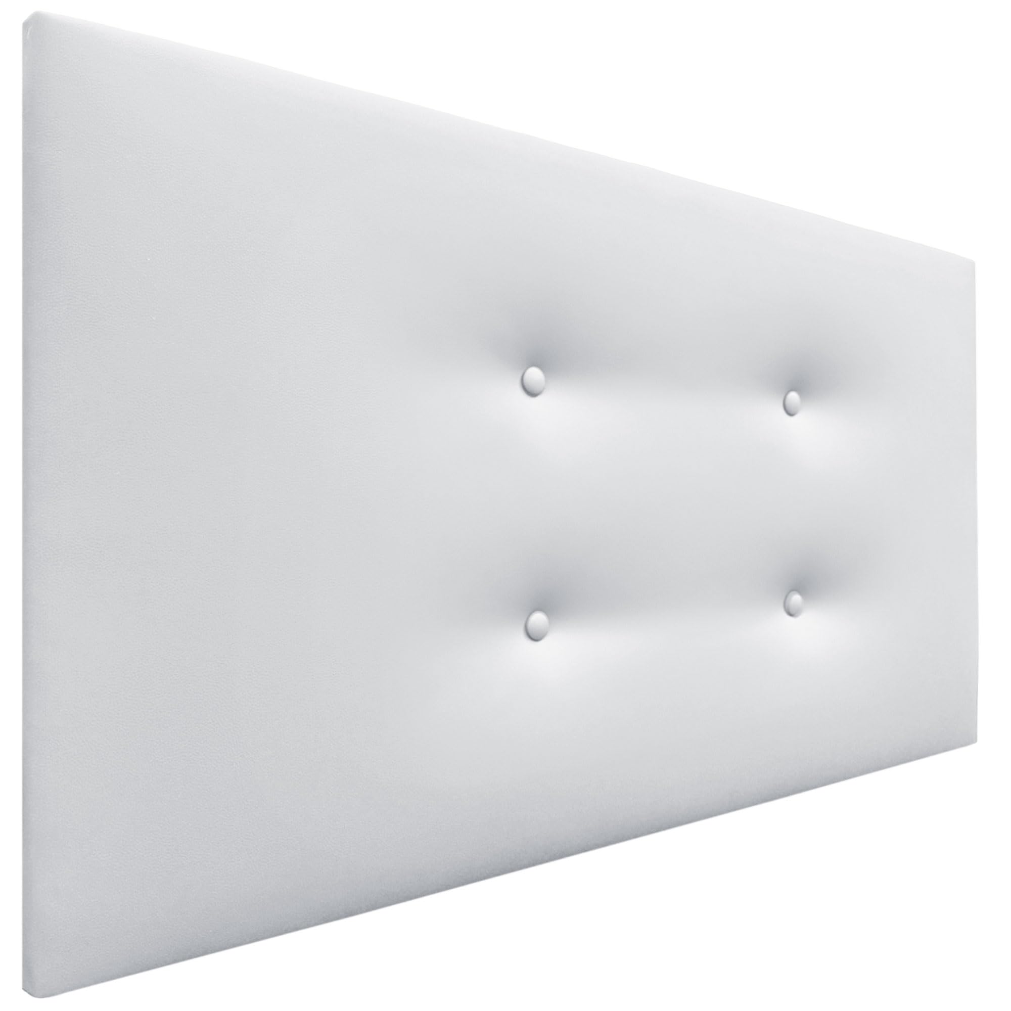 DHOME Cabecero de Polipiel o Tela AQUALINE Pro con 2 hileras de Botones Cabezal tapizado Cama Lujo (Polipiel Blanco, 95x50cm (Camas 70/80/90))