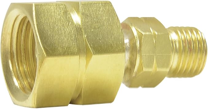 Uniweld F59L Brass Welding Handle Adaptor "A" to "B" from "B" Connection LH to "A" Hose Nut LH