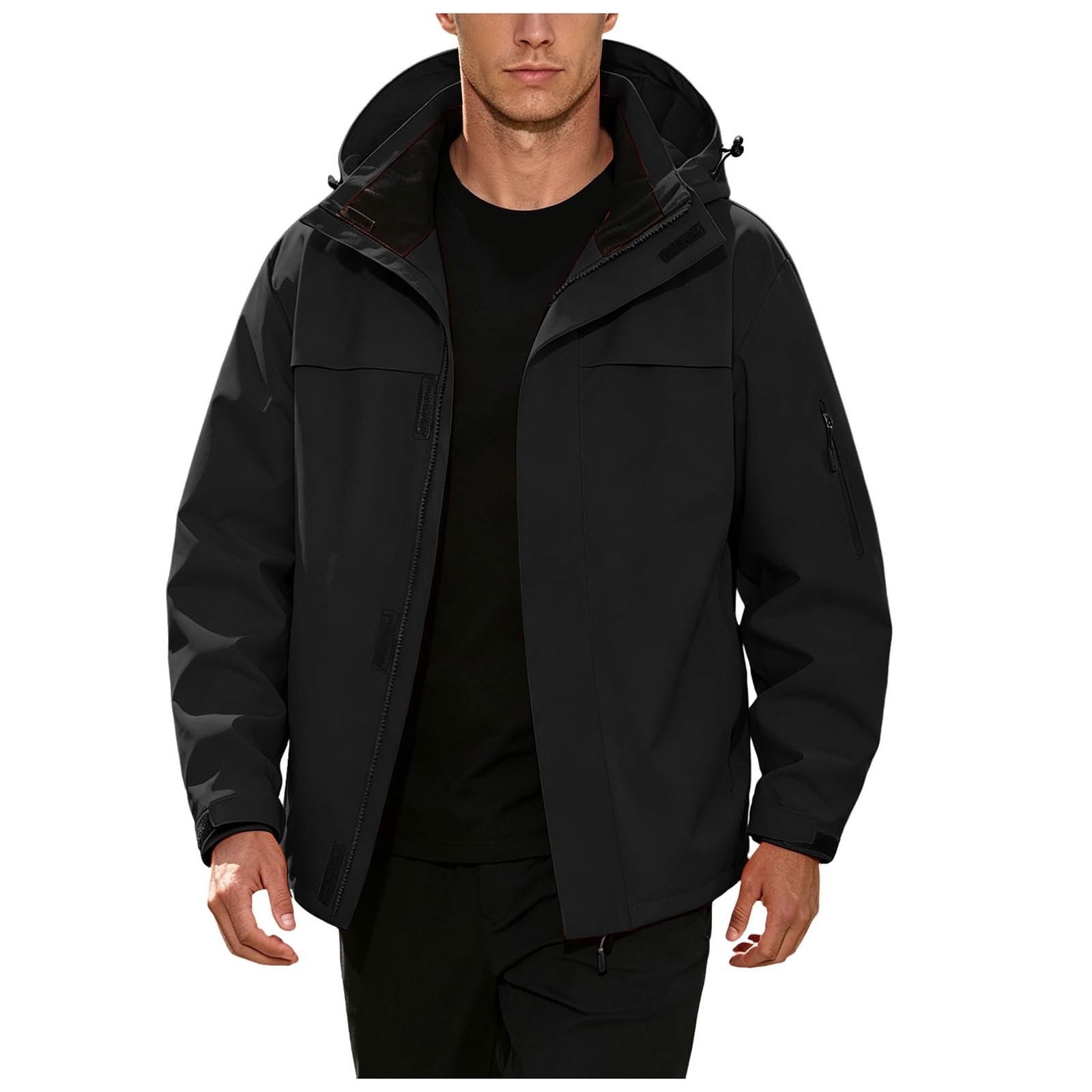 Anorak Con Capucha Cazadora Caza Con Bolsillos Chaqueta Impermeable Hombre Invierno Chubasquero Impermeable Entretiempo Resistente Compartimentos Amplios Equipaje De Montaña Y Actividades Al Libre