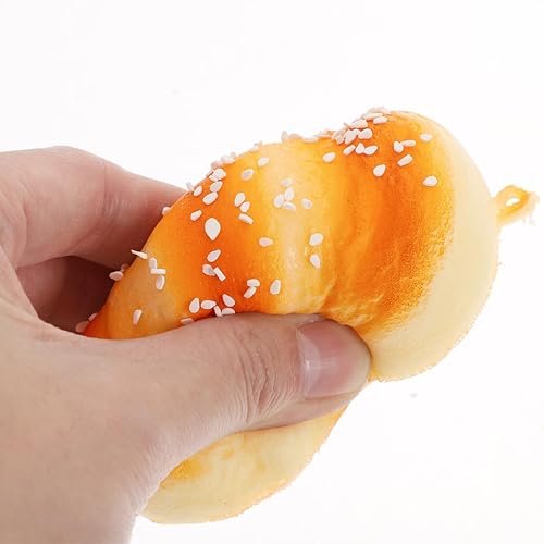 Miniatura 6 de NOLITOY 6 unids pan artificial de sésamo falso pan de PU pan simulación pan realista modelo de alimentos pan francés para el hogar pastelería