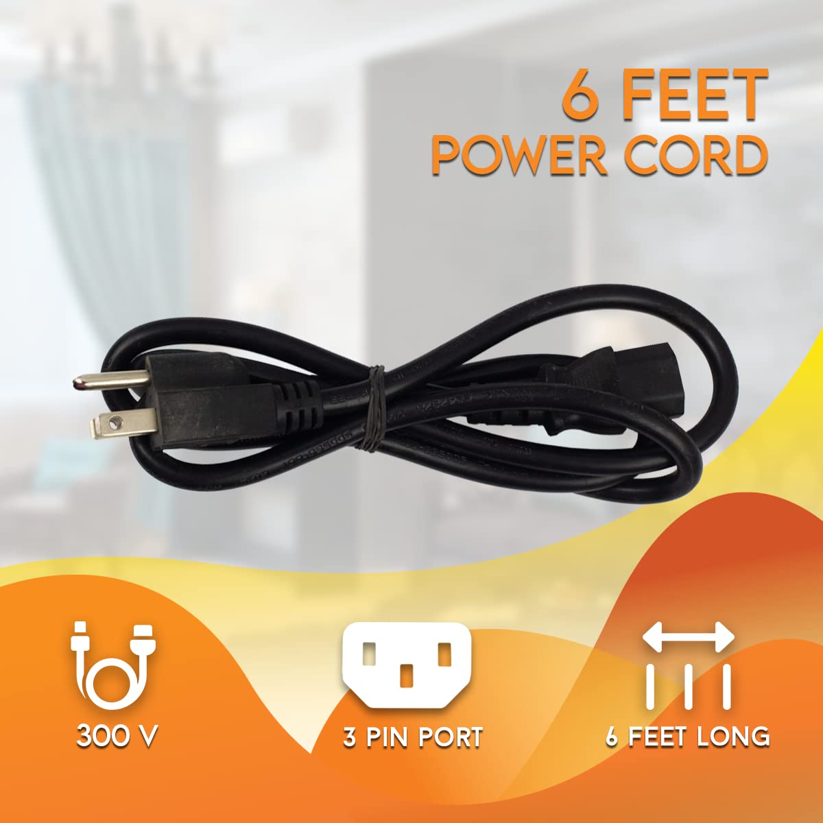 Cable De Alimentación De CA De 5 Pies Compatible Con Parrilla Sin Humo 070172143 Xl Pg1500xl De 3 Clavijas - Foto 7