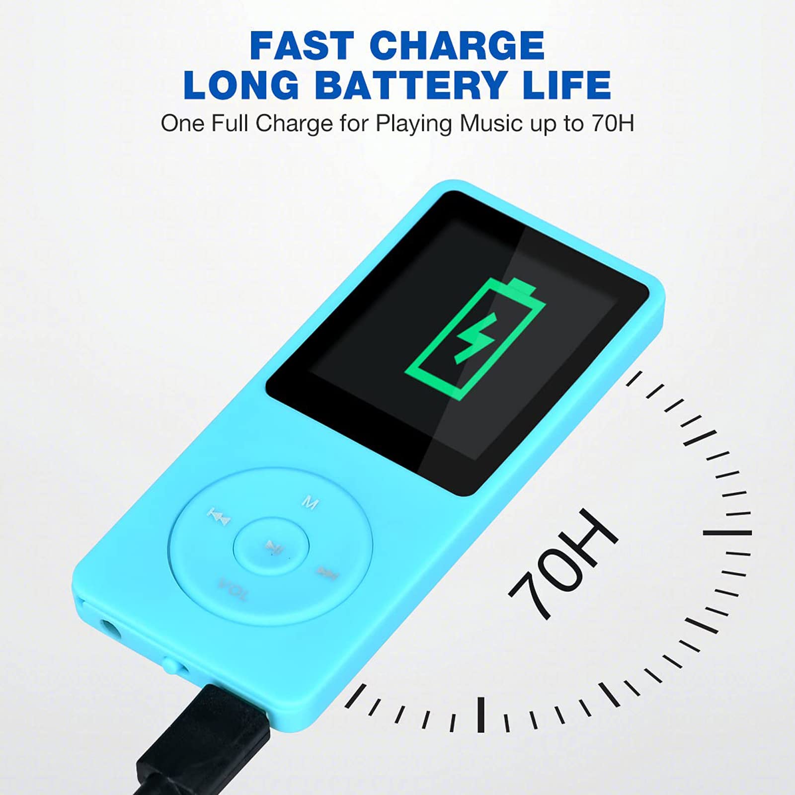 Lychee Lettore MP3, Lettore MP3/MP4, Lettore musicale digitale, 8 GB, Suono HiFi portatile, Suono senza perdite, Lettore musicale con musica/video/registrazione vocale/Radio FM/Lettore E-Book