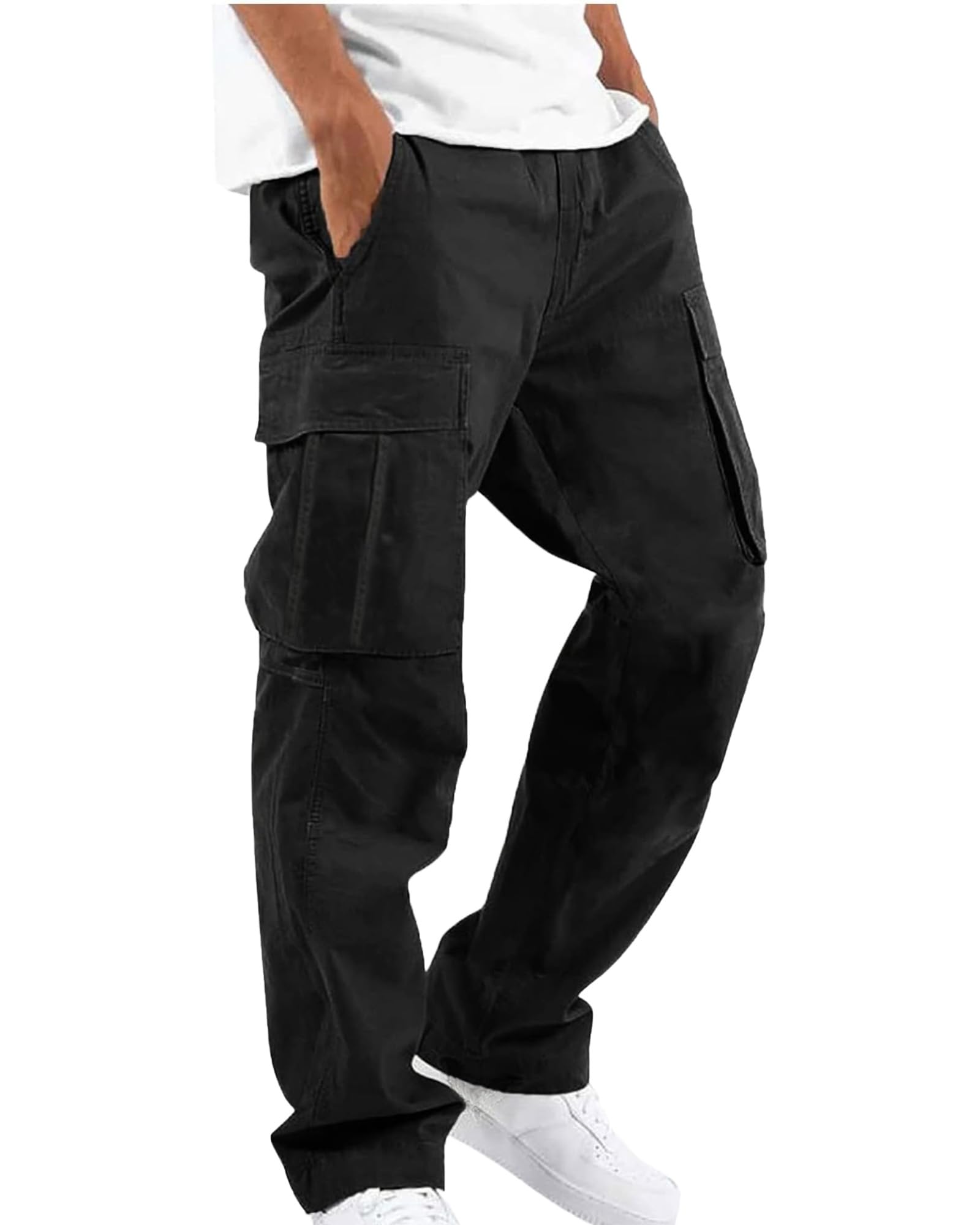 Pantalon Cargo Homme De Travail avec Plusieurs Poches avec Ceinture élastique