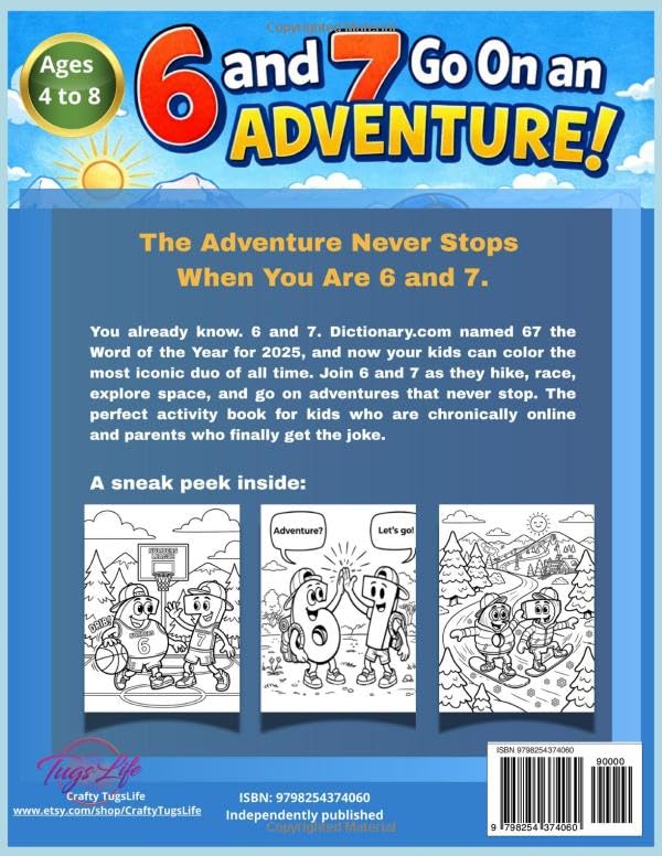 6 and 7 Go On an Adventure: A 67 Coloring Book for Kids (The Numbers League Adventure Series) image 3