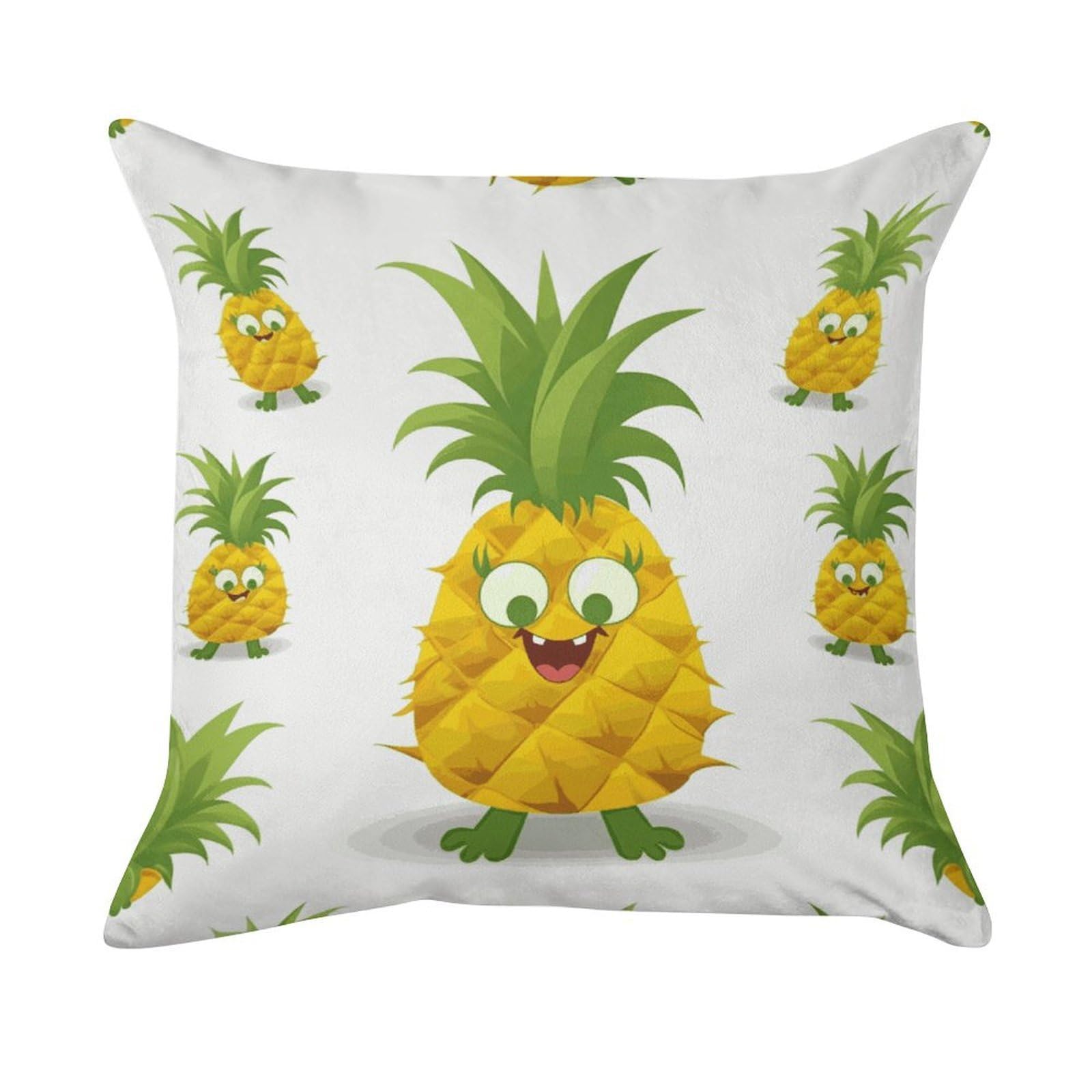 MUSM Pineapple Throw Pillow Cover Standard Pillowcases with Invisible Zipper Luxury Cozy Velvet Pillow Shams Ultra Soft Lumbar Pillows Shells Decorative Square Cushion Cases