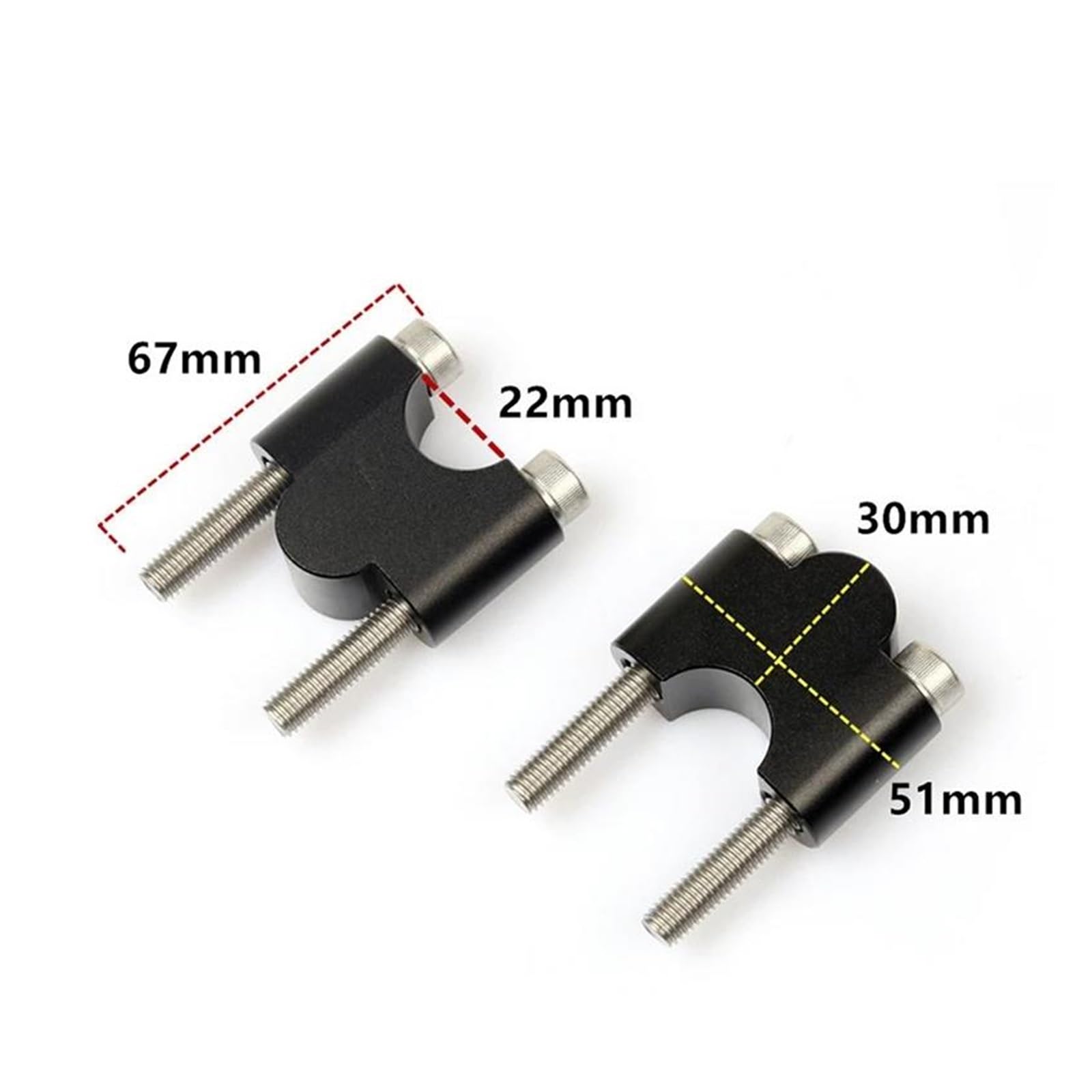 Rehausseurs De Guidon Moto - Paire 28mm, En Alliage Aluminium, Pour Ajuster Hauteur Et Angle, Motocross