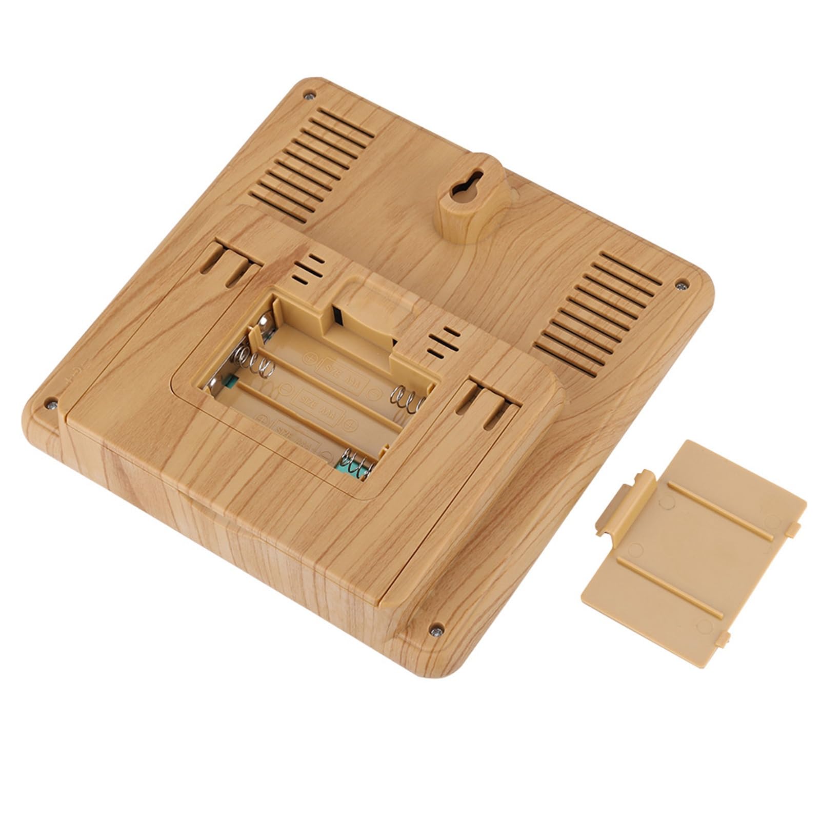 Sxhlseller Drahtlose Wetteruhr mit Vollem Touchscreen |Multifunktionswecker mit Farb-LCD, USB-Anschluss, Kindersicherung für TS-3310 (Holzfarbe)