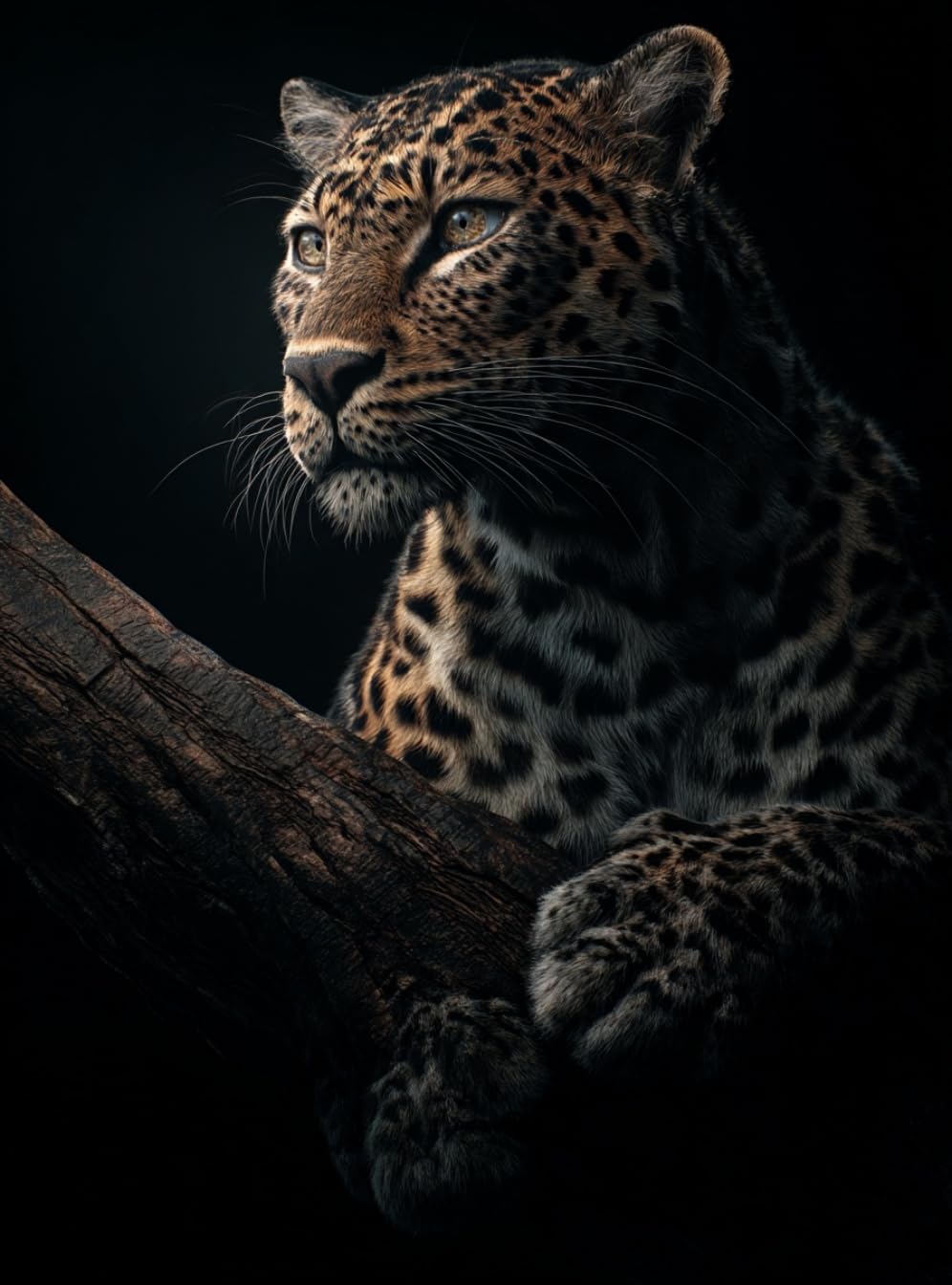 WANGWANGMIAO Paint by Numbers for Adults -Leopard Branch-Painting by Numbers for Kids,Oil Number Painting Kits for Home Wall Decor，20x16inch，with Frame