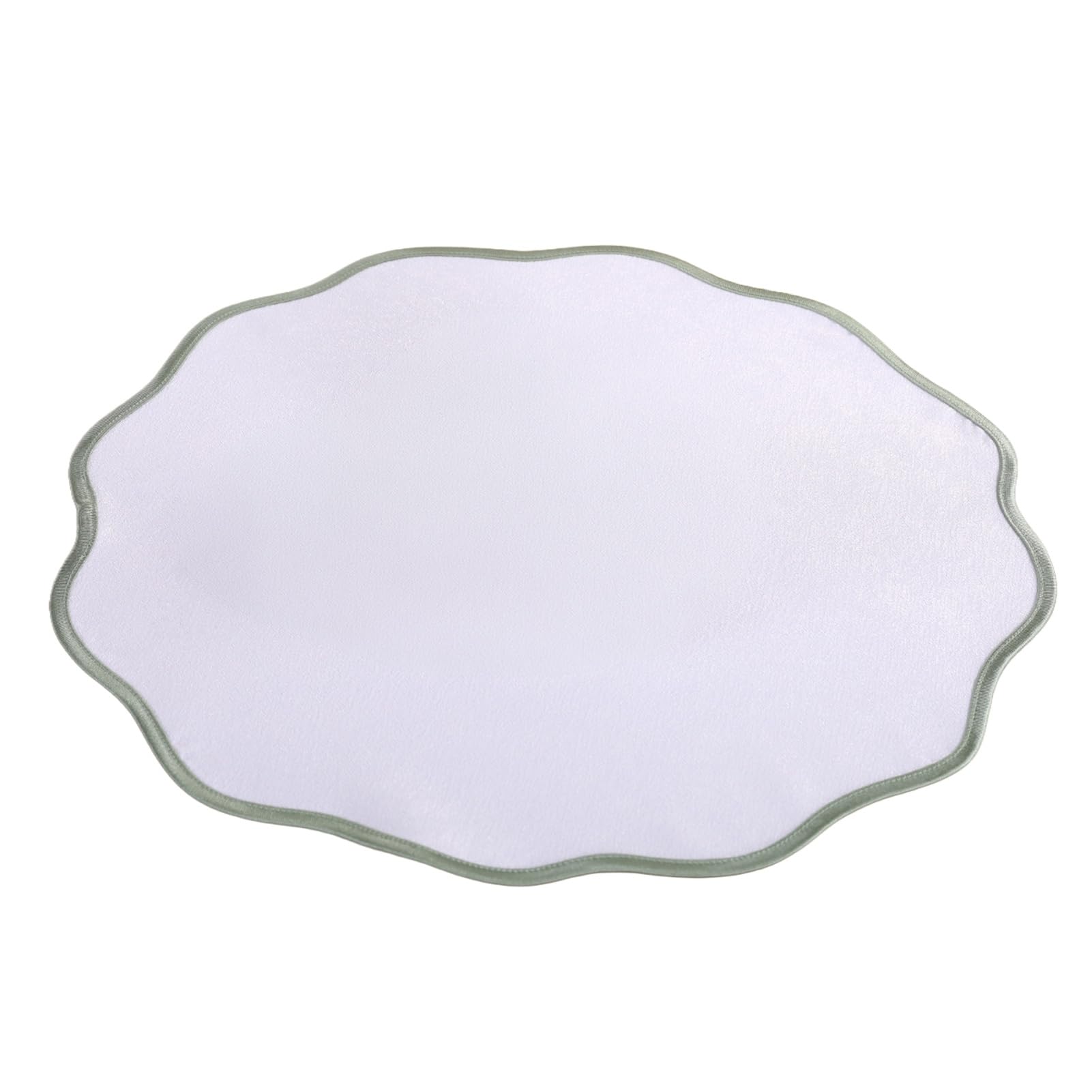 Virelynx Scalloped Round Placemat – Linen Machine Washable Heat Insulation, Table Mat for Dining Table Home Decoration