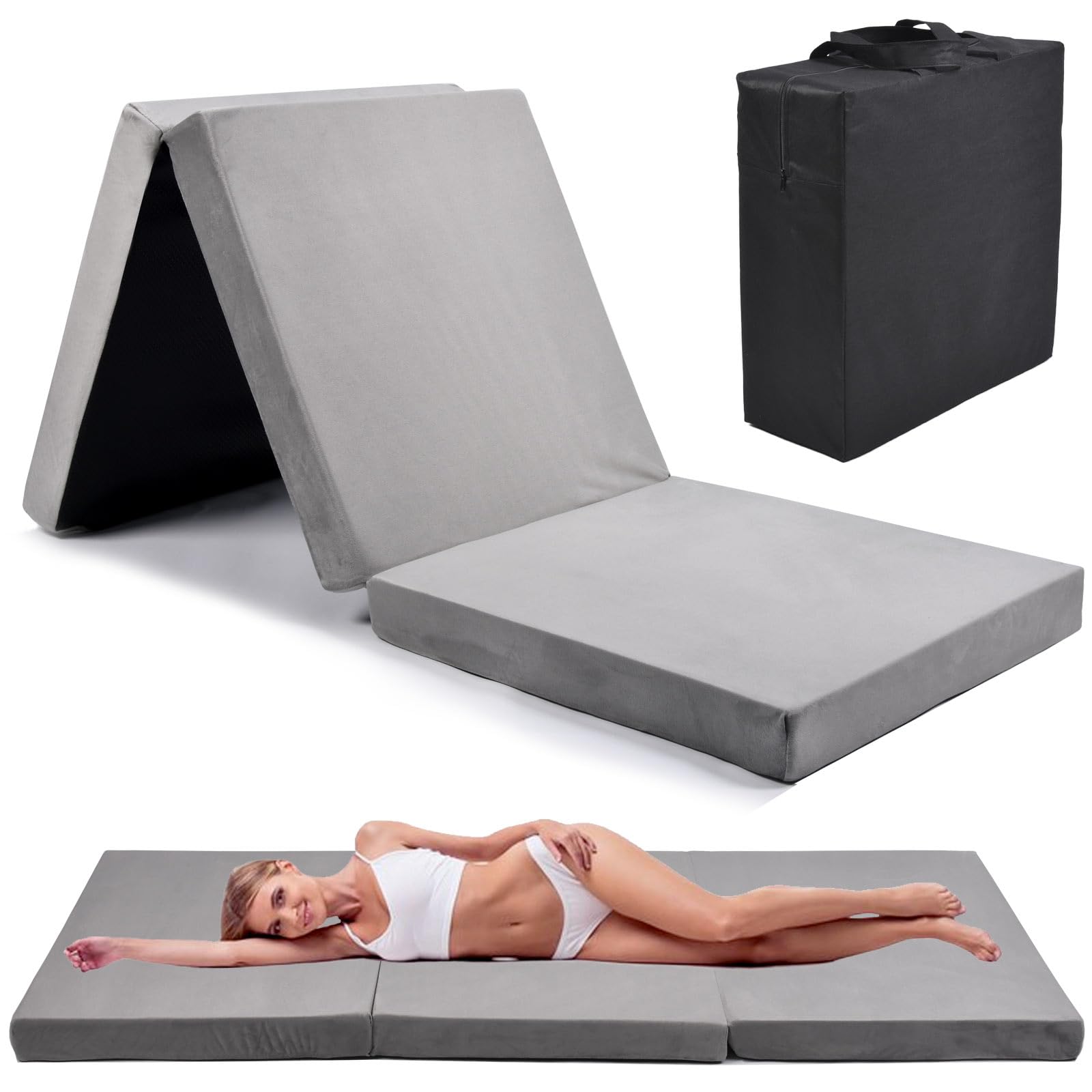 Photo 1 of Maigandamai Memory Foam Foldable Mattress - Grey, 71"x24"x3"