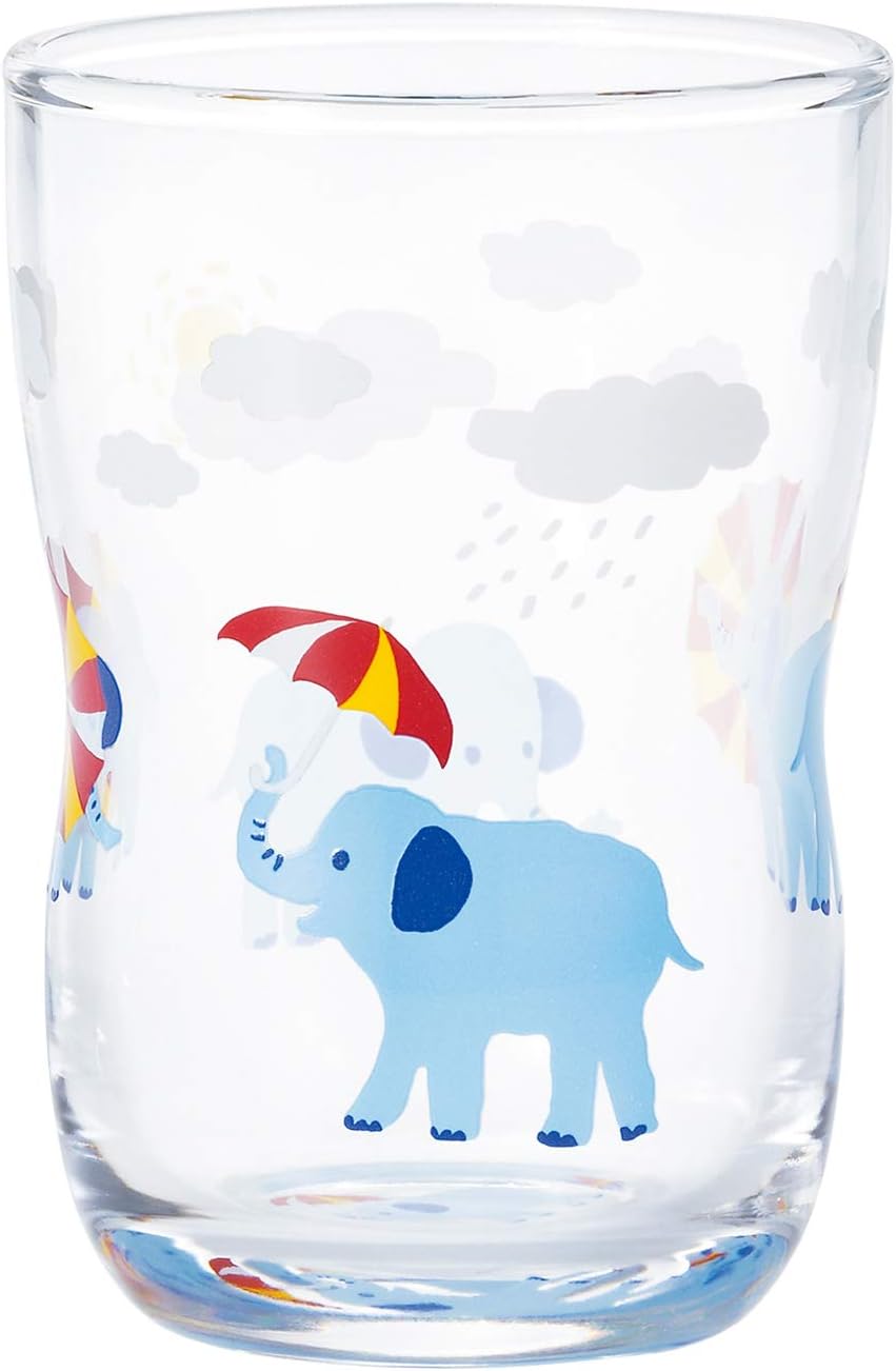 ADERIA 6078 Tsuyoko Glass Hide and Seek Cup, Elephant, 6.3 fl oz (185 ml), Made in Japan, Gift Box, Wedding, Celebration, Stylish, Gift, Glass Pair, Birthday, Women, Tumbler, 60th Birthday, Men's,