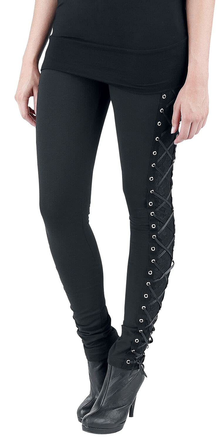 Vixxsin Women's Noir Lace Up Leggings Black Skinny, S