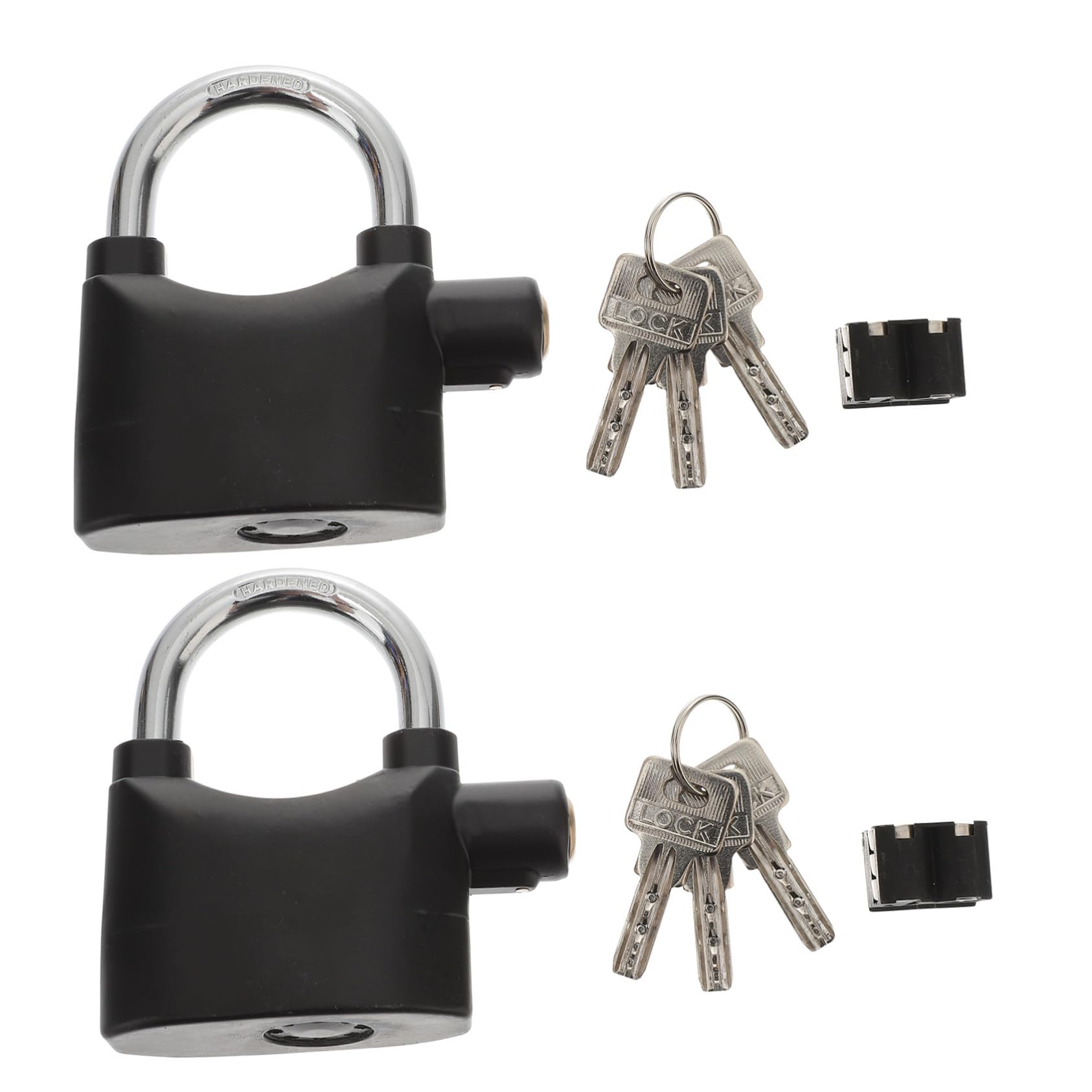 Candado de Alarma para Bicicleta Aleación de Aluminio Negro 2 Piezas