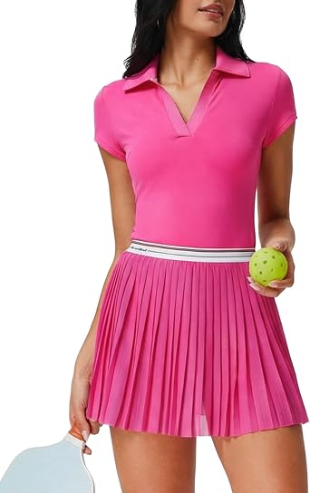 Mudere 2 Piece Golf Outfits for Women Tennis Skirt Set Built-in Shorts