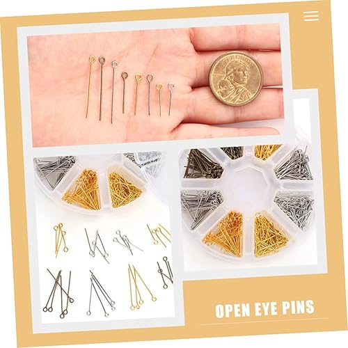 Miniatura 4 de EXCEART 1 box Craft Findings Multi-purpose Supplies Necklace Pins Metal Bead Jewelry Eyepins for Earring Eye Wire Earrings Head Mini Material of