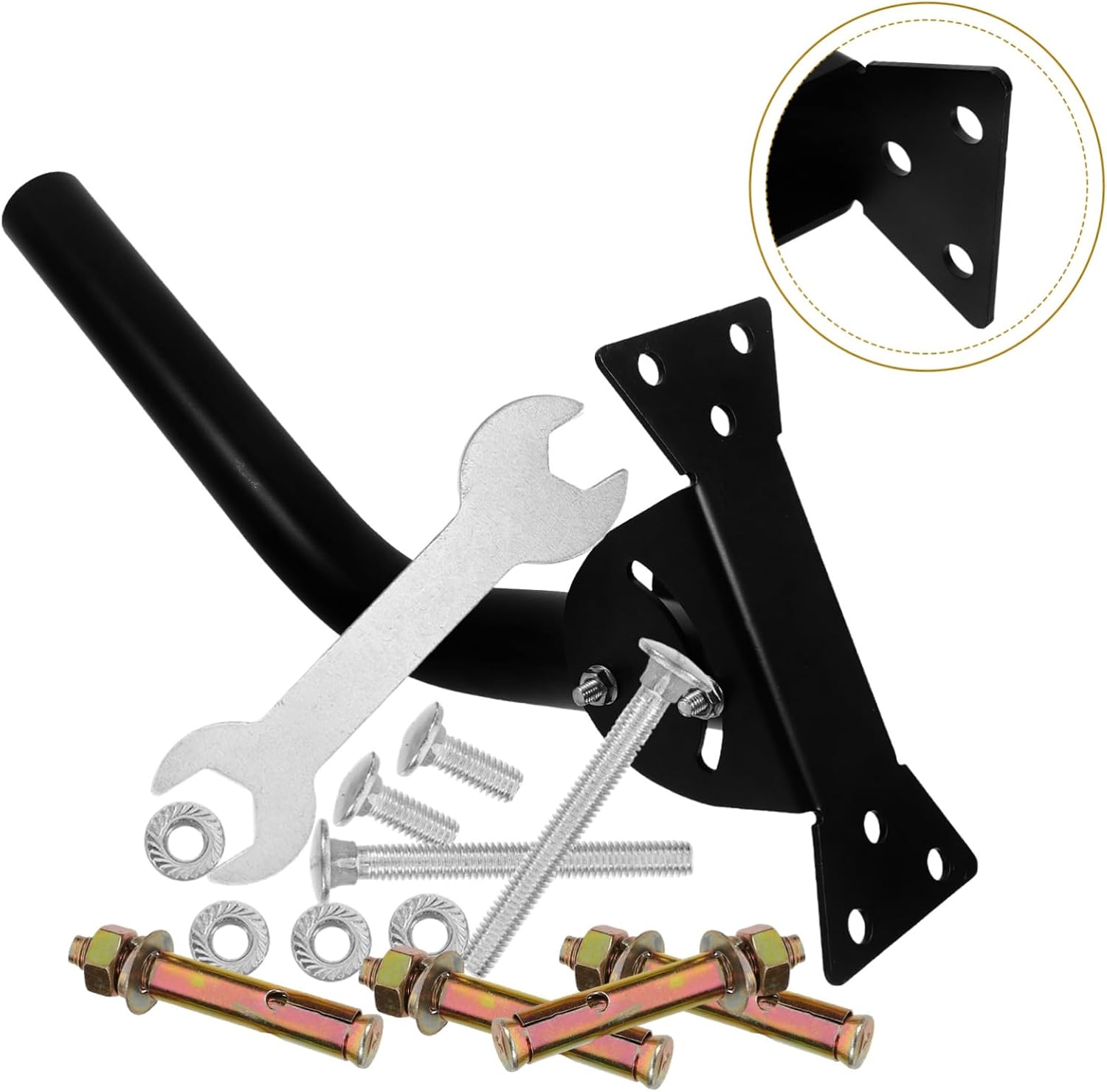 TEHAUX 1set Rv Antenna Mount Pole Portable Installation Kit for Outdoor Use Wall Roofs Compatible Rvs and Antennas