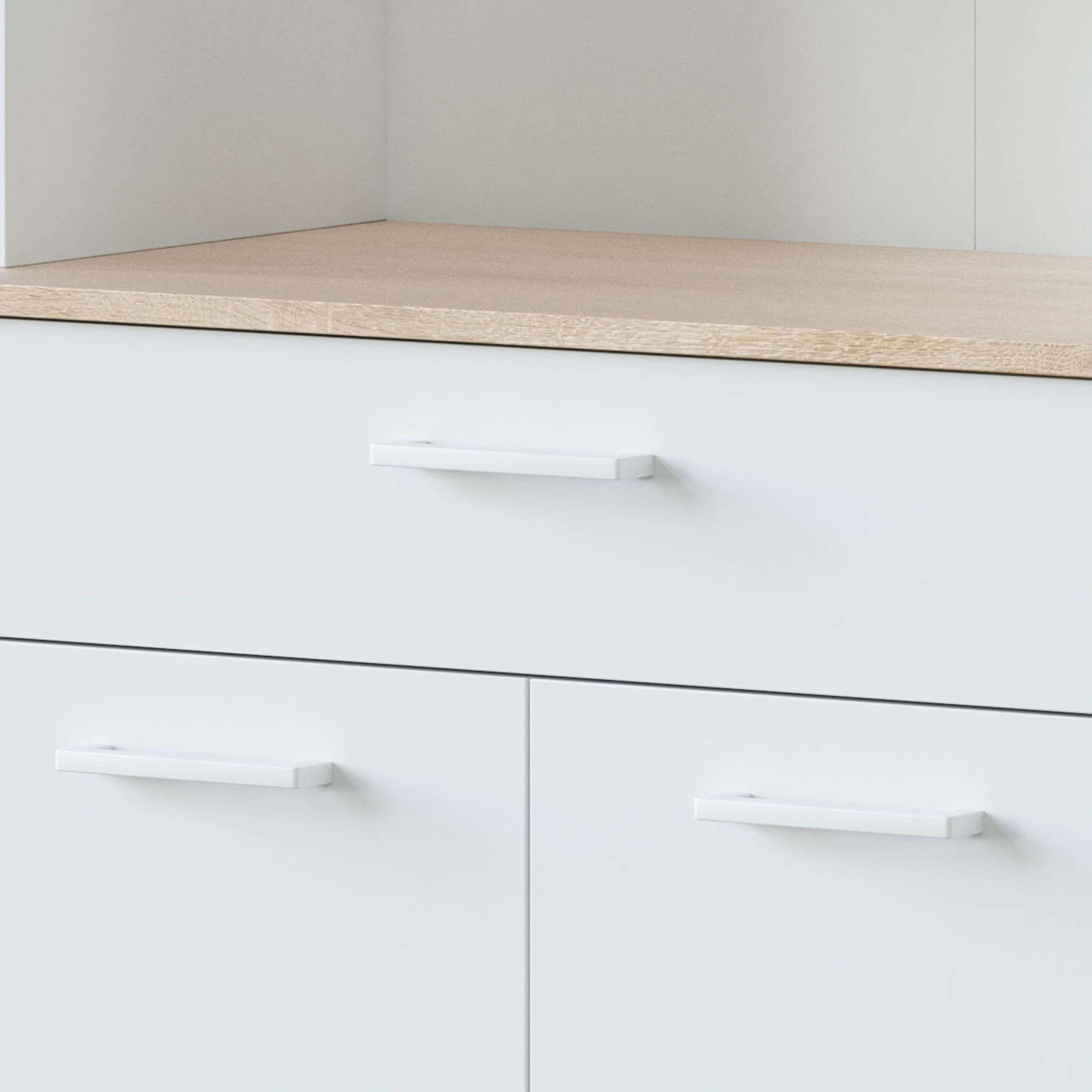 Miroytengo Mueble Auxiliar de Cocina Sweet Estilo Nórdico Color Blanco Artik y Roble Canadian 108x186 cm