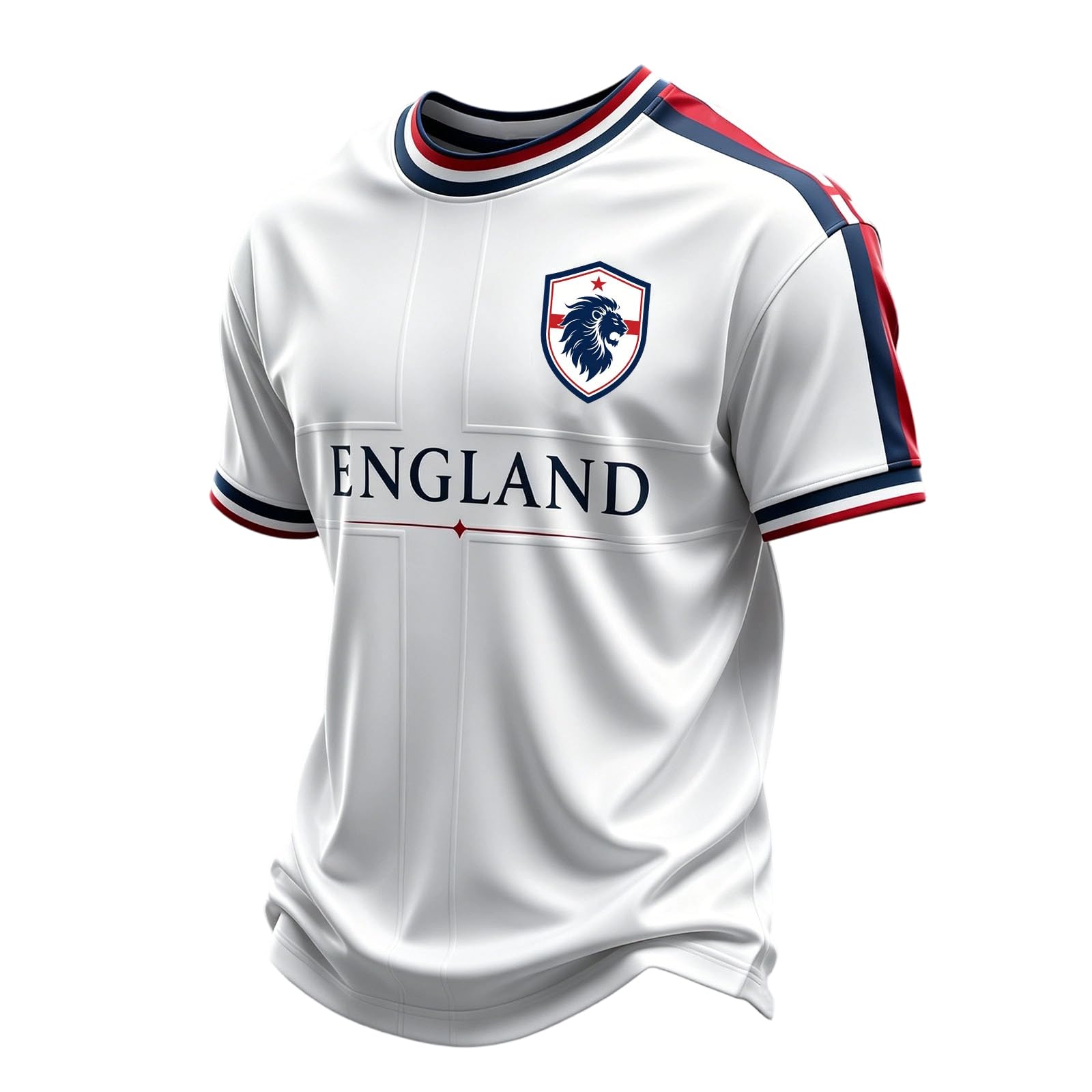 Football Shirt Men's England Soccer Retro Tops Vintage Breathable Short Sleeve T Shirt Crew Neck Fan Apparel for Game Day or Daily Wear 02-Light Blue S