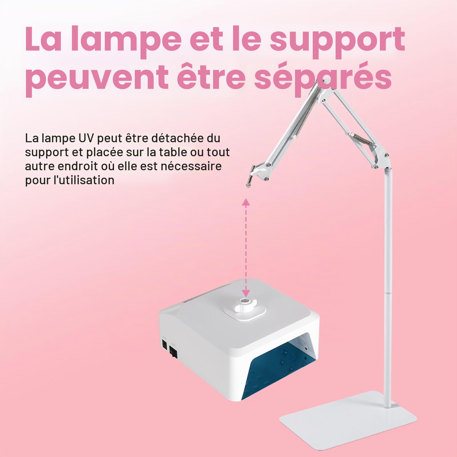Lampe UV pour pieds 78 W sans fil Lampe de pédicure suspendue Lampe à ongles LED sur bras