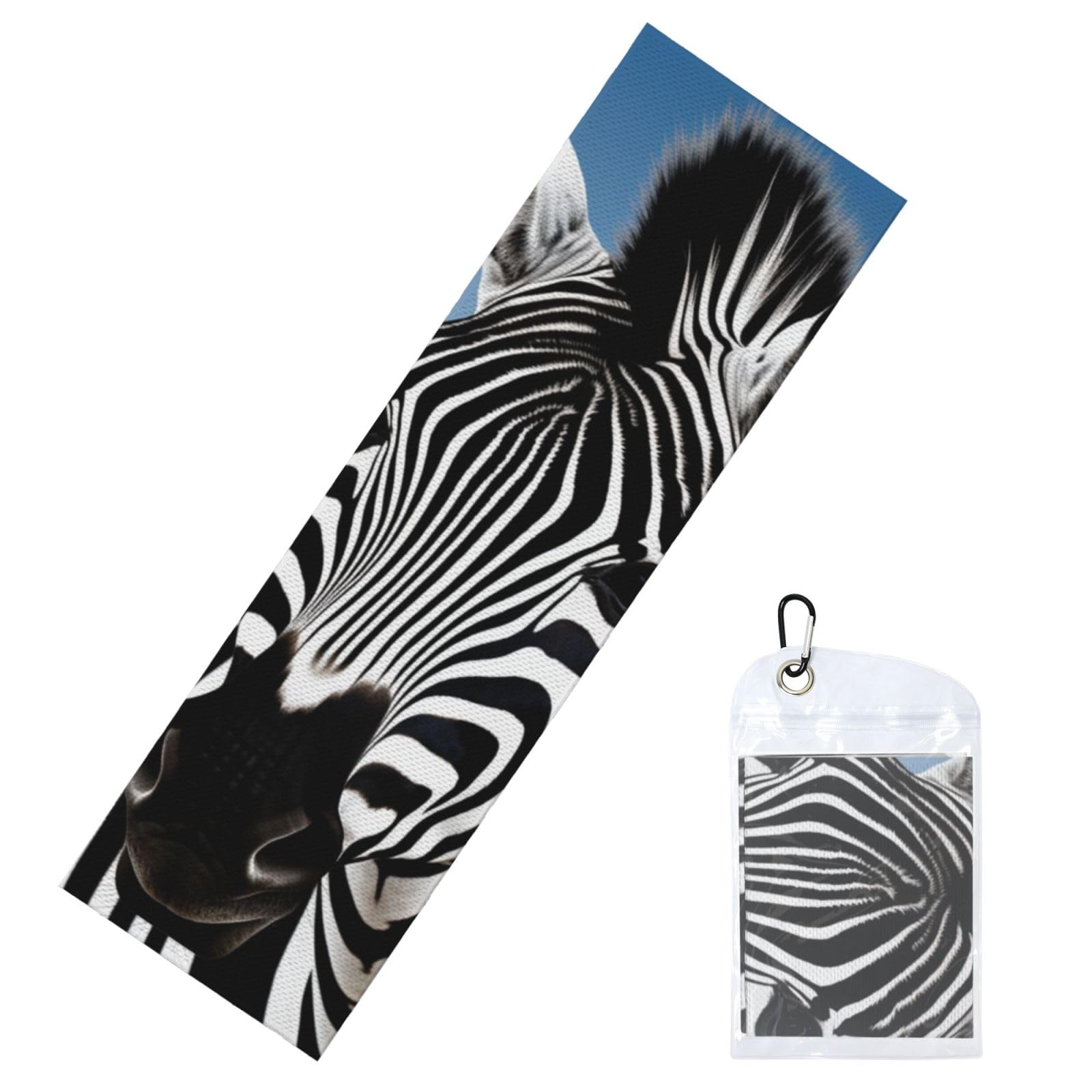 DWVTSLH Cooling Towel for Neck and Face, Zebra Ice Towel for Hot Weather, Soft Microfiber Chilly Towels with Waterproof Bag & Carabiner, Breathable Workout Towels 40"x12"