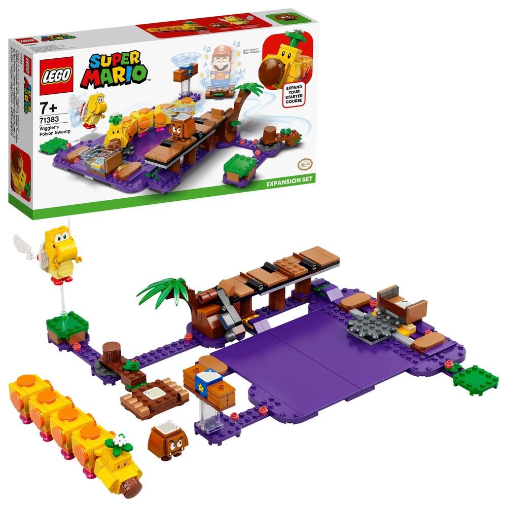 LEGO Super Mario Wiggler’s Poison Swamp Expansion Set 71383 Building Kit (374 Pieces)