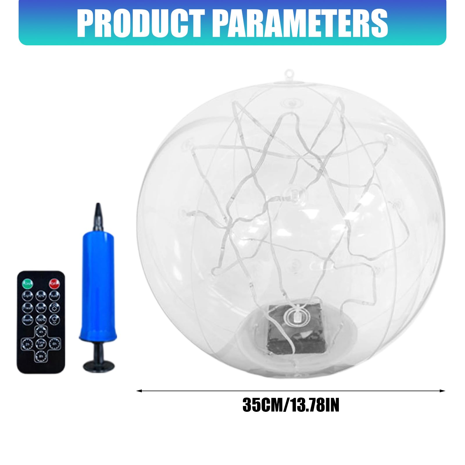 Schwimmende LED Atmosphärenleuchte, 35 cm, aufblasbare Solarkugel, Pool Dekoration für Hinterhof, Garten, Terrasse, Wasserspiel, Verwendung aufblasbarer Pool Kugel, Outdoor Solar, schwimmende