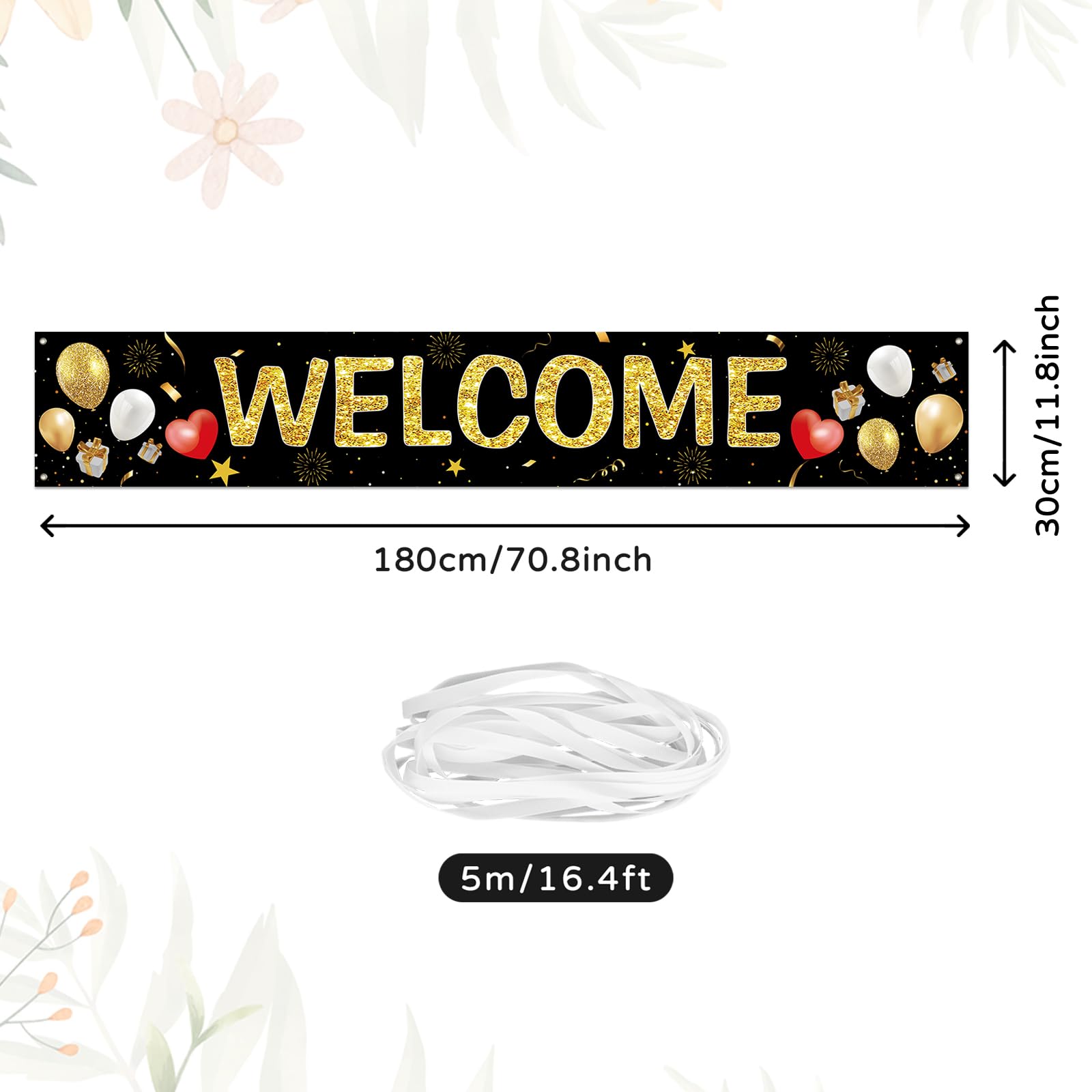 Koliphy Welcome Decorations, Long Welcome Banner for Welcome Home Family Celebration Welcome Back to School, Classroom - Image 2