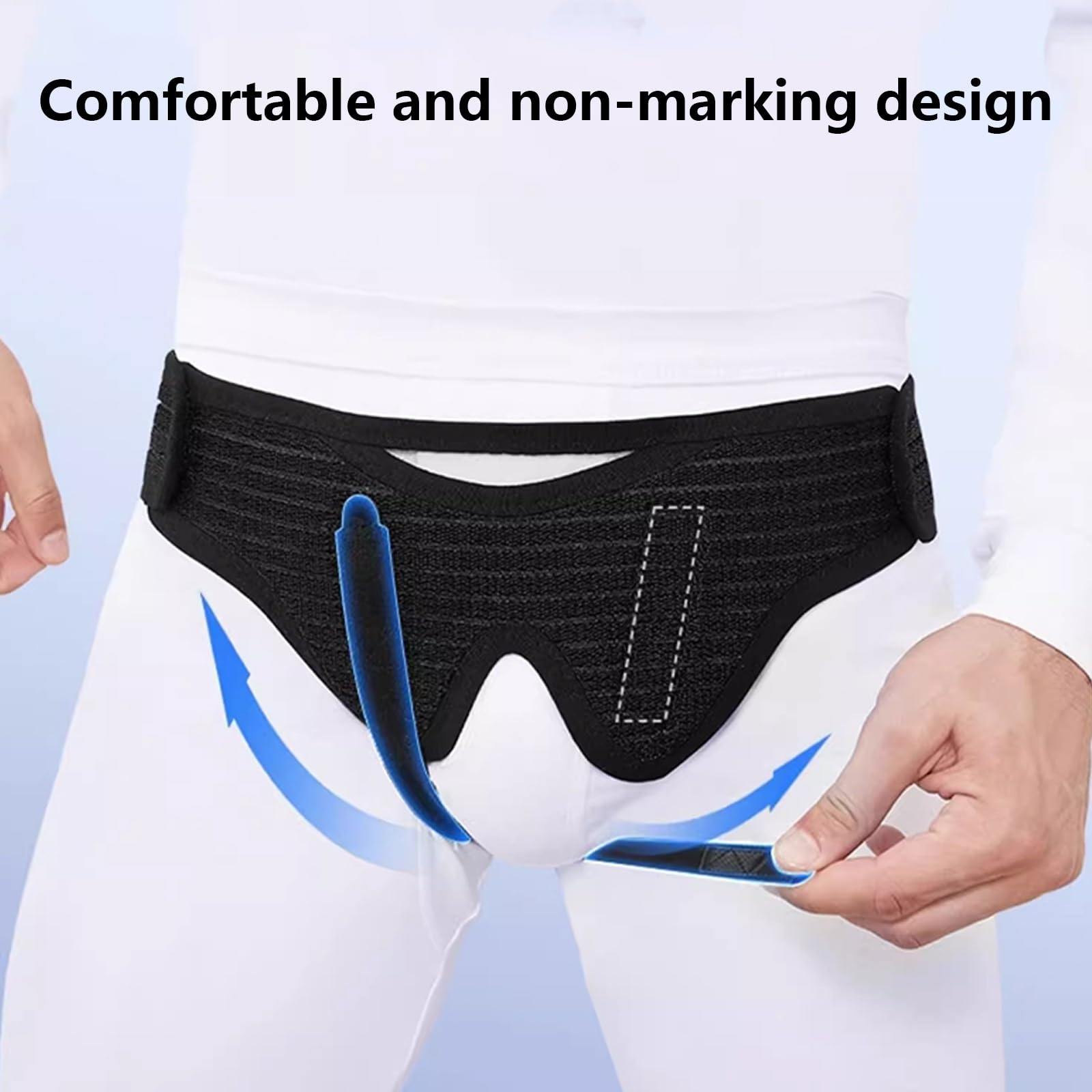 Cintura Ernia Inguinale Uomo, Cinto Erniario, Fascia Ernia Ombelicale, Cintura Per Ernia Bilaterale, Cintura di Supporto Per Ernia Inguinale Regolabile con Cuscinetto di Compressione Rimovibile(Black,