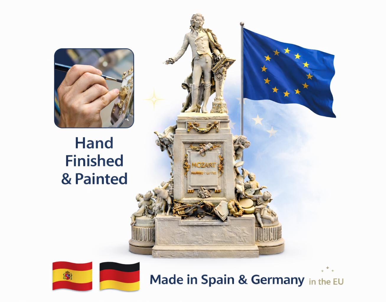 40041 Statua Monumento a Mozart Scala G – Figura Grande per Treno da Giardino 1:22,5 (250 mm) – Decorazione Plastico Ferroviario – Compatibile LGB