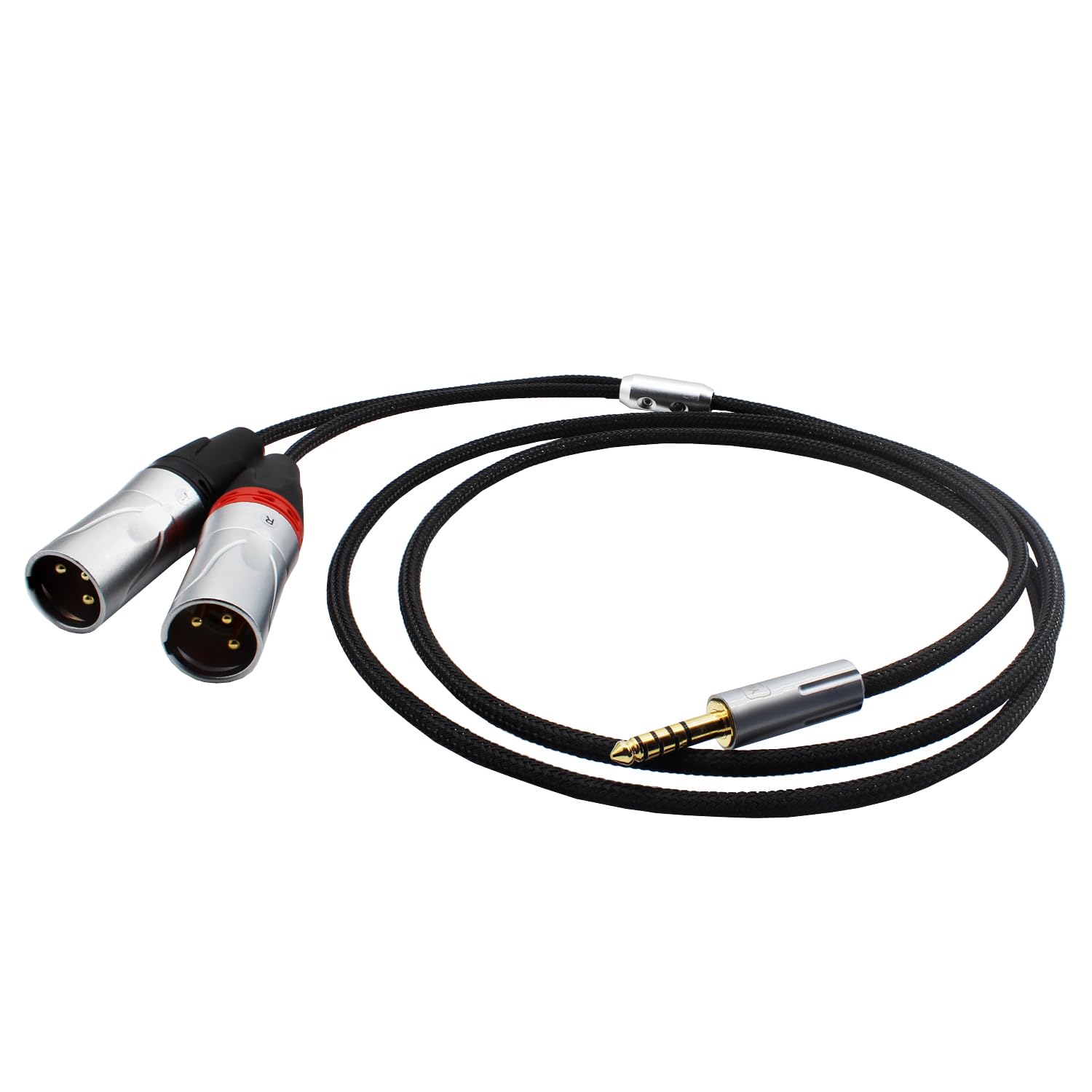 Youkamoo Adattatore per cuffie audio bilanciato da 4,4 mm a doppio XLR maschio con cavo placcato argento da 4,4 mm a XLR (1,2 m)