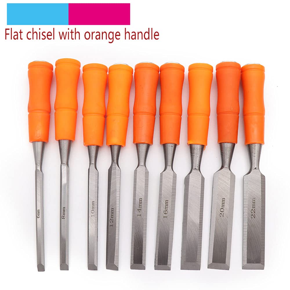 1 cincel de Acero de Alto Carbono de 6-24 mm para tallar Madera, Cuchillo de Talla Plano, gubias para Torno, Herramientas de Tallado a Mano, 16 mm，24mm