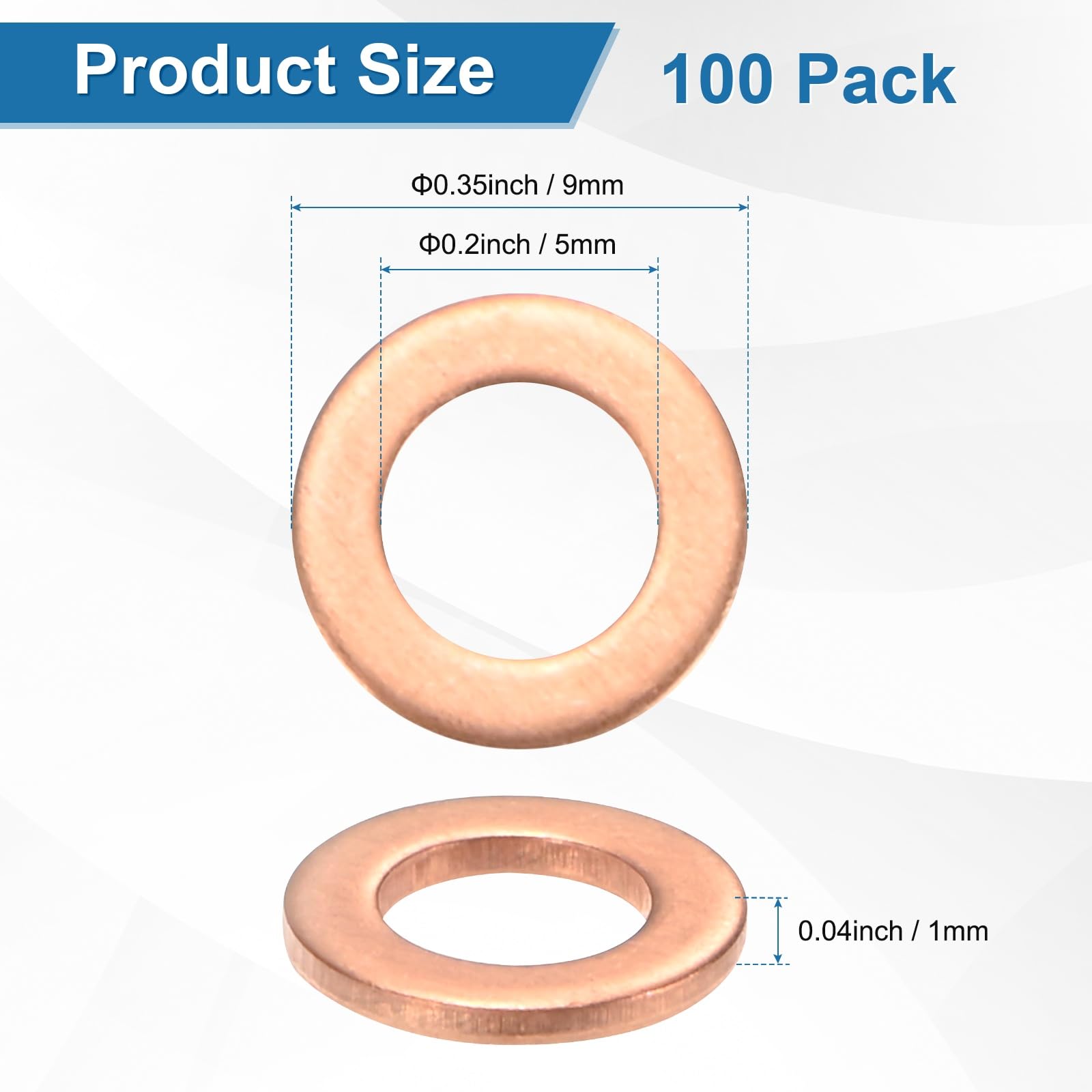 M METERXITY 100-Pack Copper Washers - Image 3