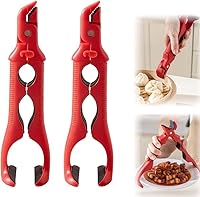 Vista 23 de Pinza antideslizante de silicona con aislamiento térmico, pinza multifunción anti-quemaduras para tazón, pinza para plato caliente, gancho