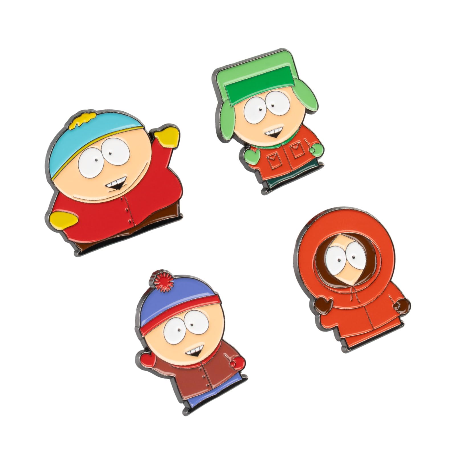 Grupo Erik Set of 4 Enamel Pins - South Park Merchandise | Cute Pin Badges, Bag Pins | South Park Gifts under 15 Pounds, Funny Gifts for Friends