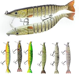 3 Packs 6 Segments Fishing Lures, Fishing Bait, Swimbait, Ice Fishing Lures, Animated Lure, Robotic Fishing Lure, Swim Bait, Bass Fishing Lures, Trout Fishing Lures, Top Water Fishing Lures