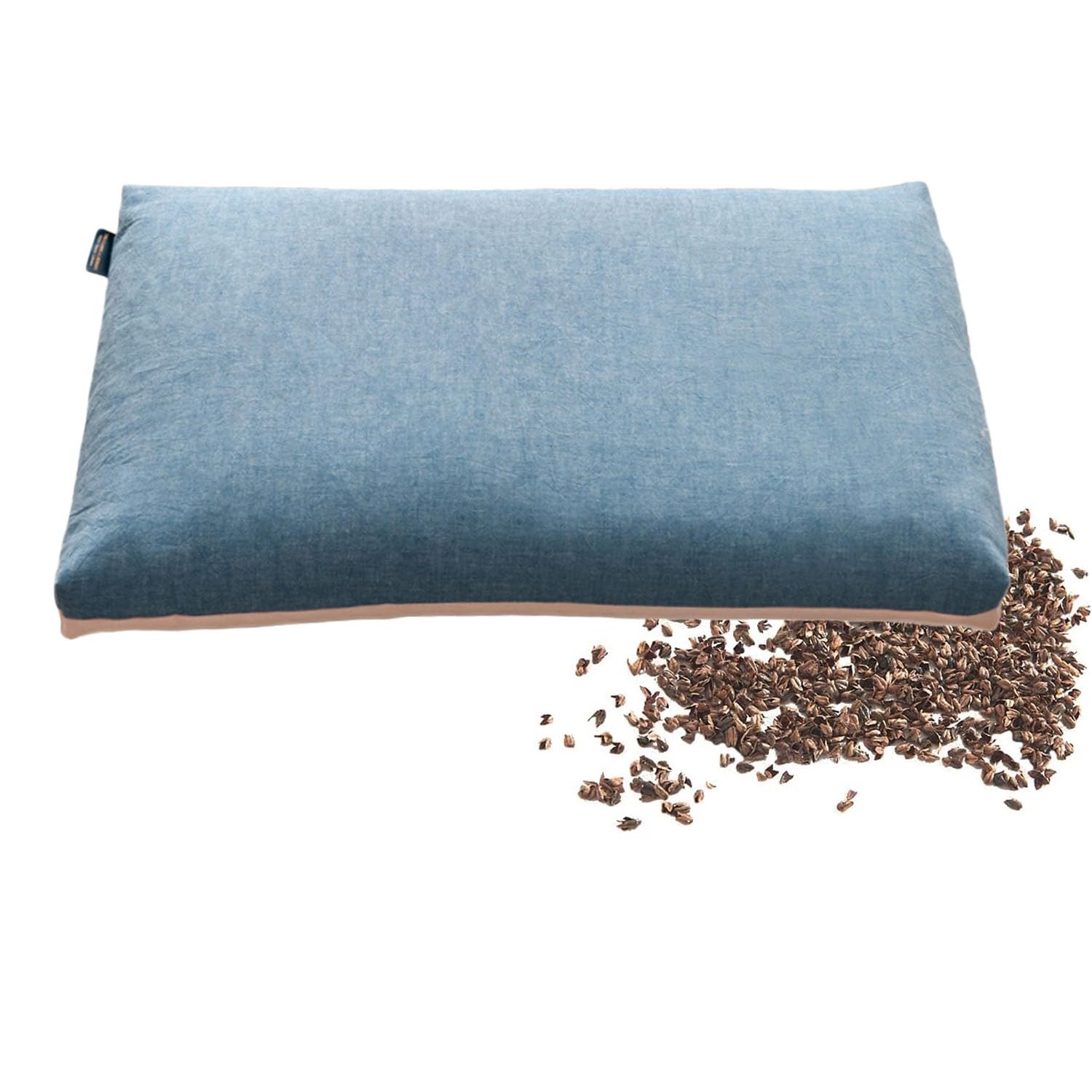 Cuscini Giapponesi in Grano Saraceno, Morbidi e Comodi Cuscini con Grano Saraceno (Blu, 58,4 x 35,6 cm)